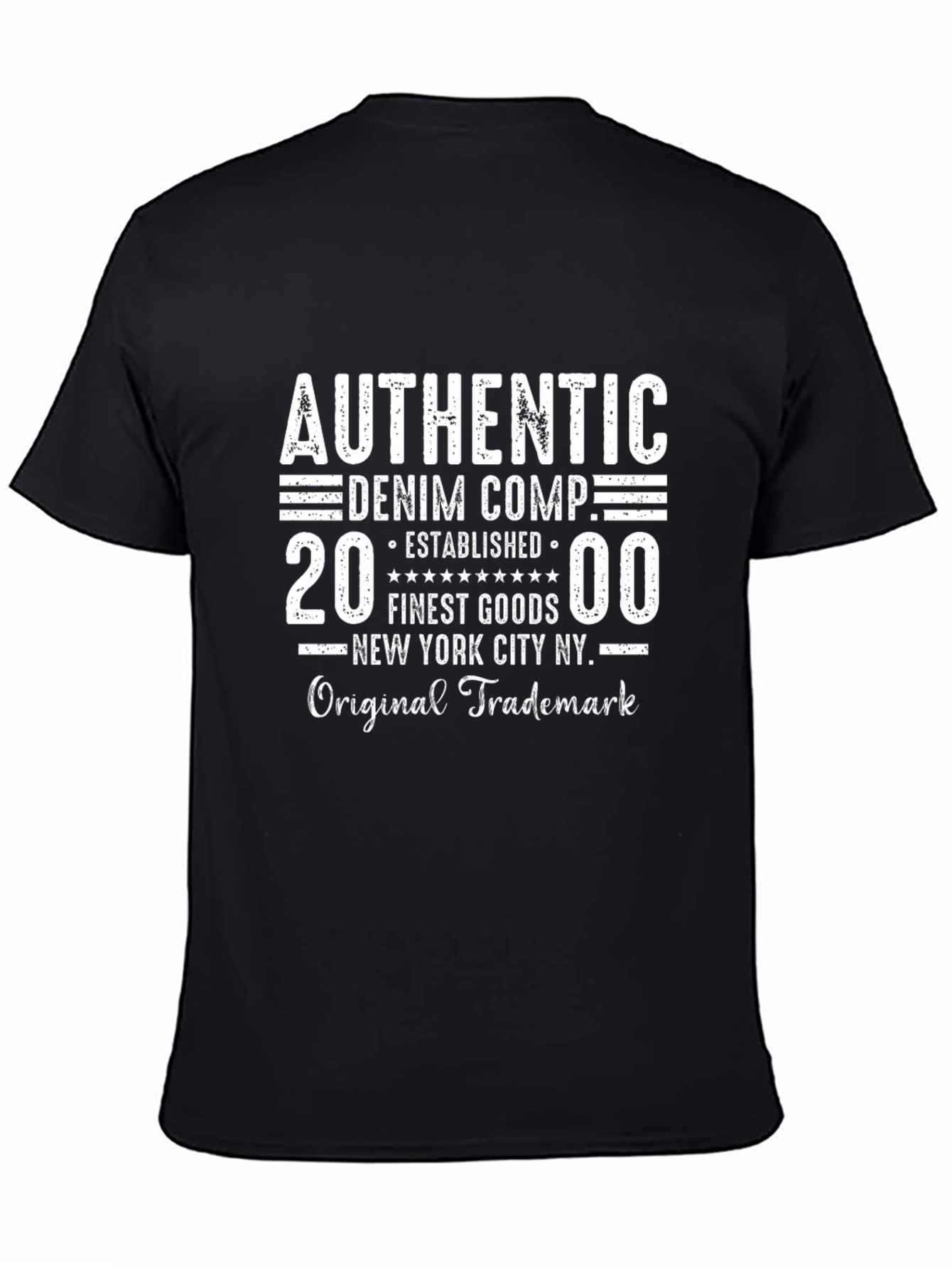 Black Authentic Denim Company Est. 2000 T-Shirt view 4