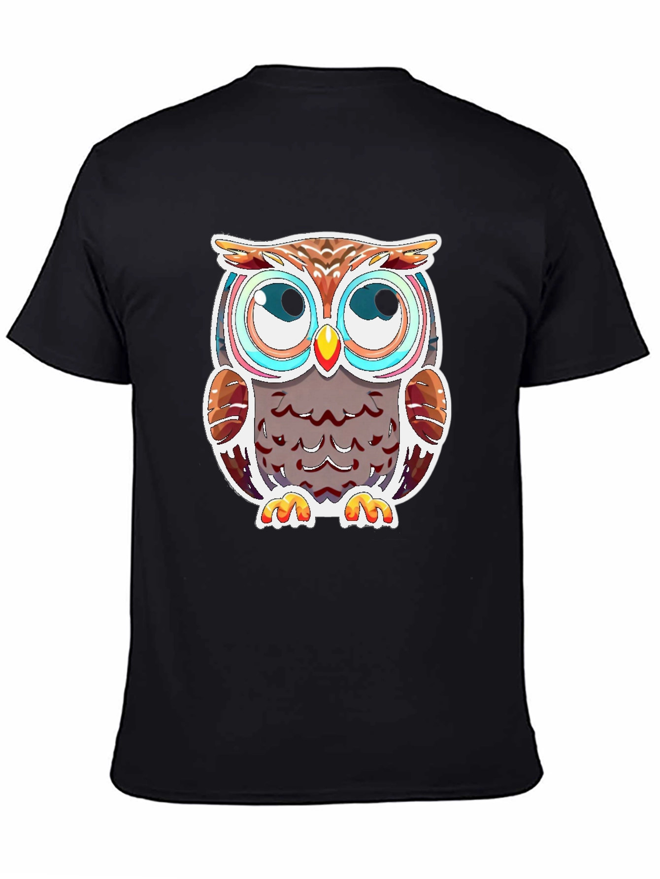 Black Owl Graphic Tee - Black Cotton Blend view 4