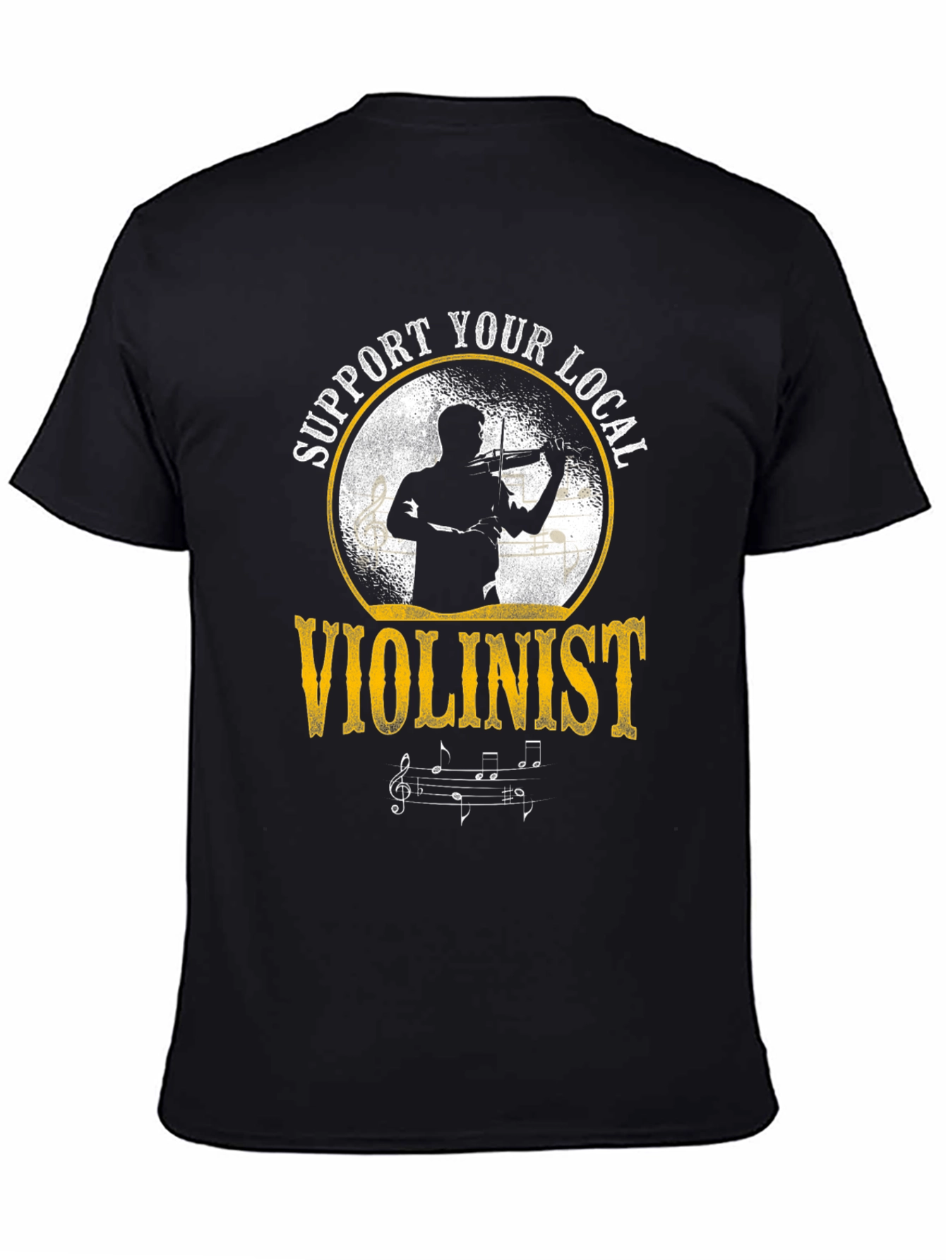 Black Support Your Local Violinist Tee view 4