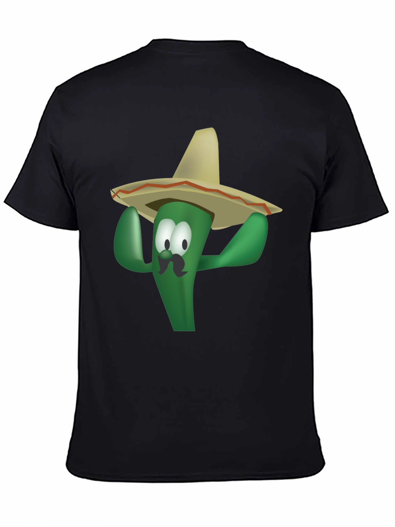 Black Funny Cactus Sombrero T-Shirt - Viva Mexico! view 4