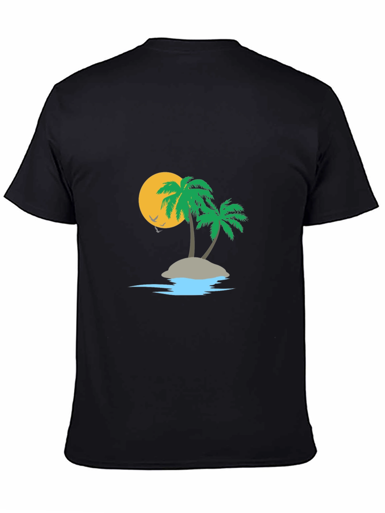 Black Tropical Island Graphic Tee view 4