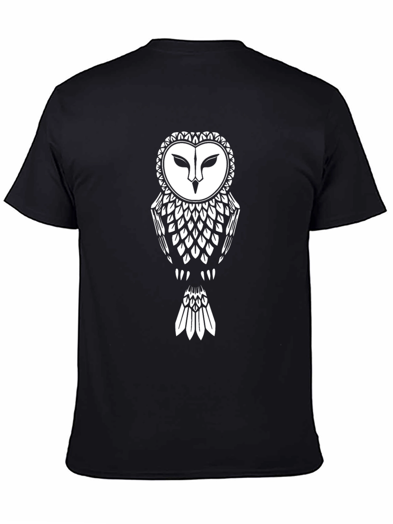 Black Owl Graphic Tee - Black Cotton T-Shirt view 4
