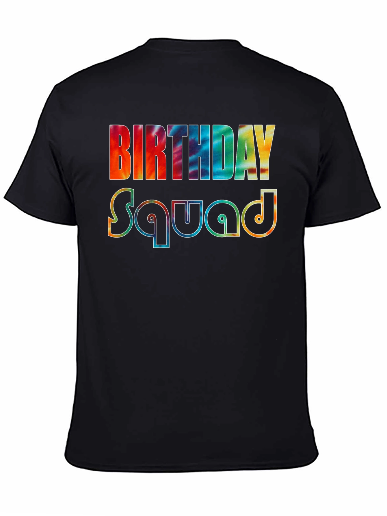 Black Birthday Squad Tie-Dye Graphic Tee view 4