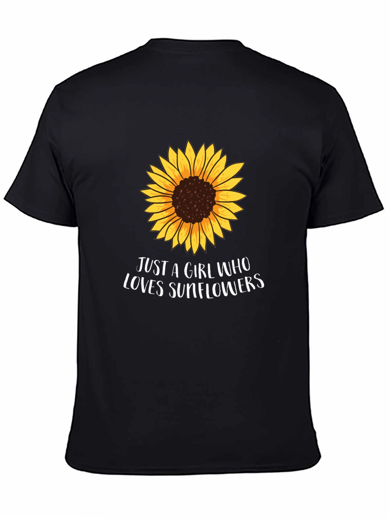 Black Sunflower Graphic Tee - "Just a Girl Who Loves Sunflowers" view 4