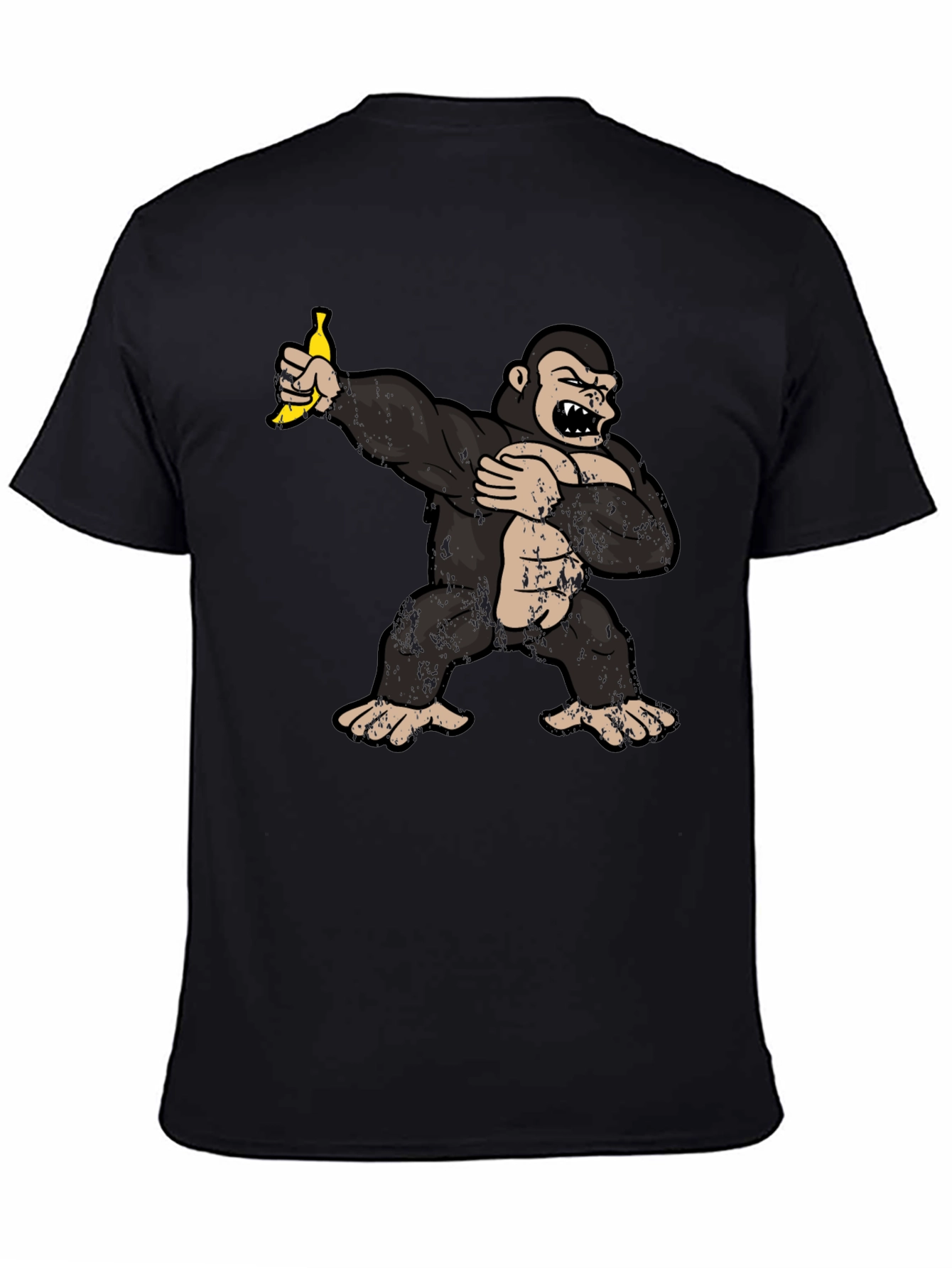 Black Dabbing Gorilla Graphic Tee - Funny Ape T-Shirt view 4
