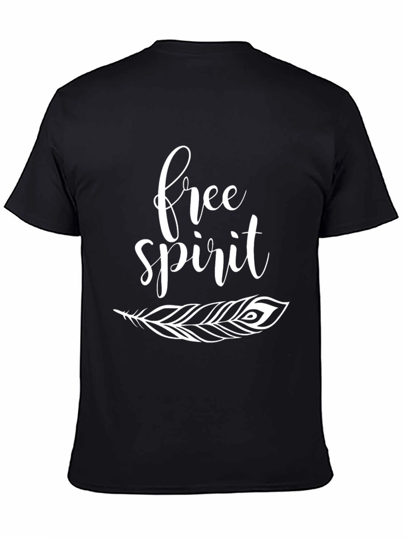 Black Free Spirit Feather Graphic Tee - Black view 4