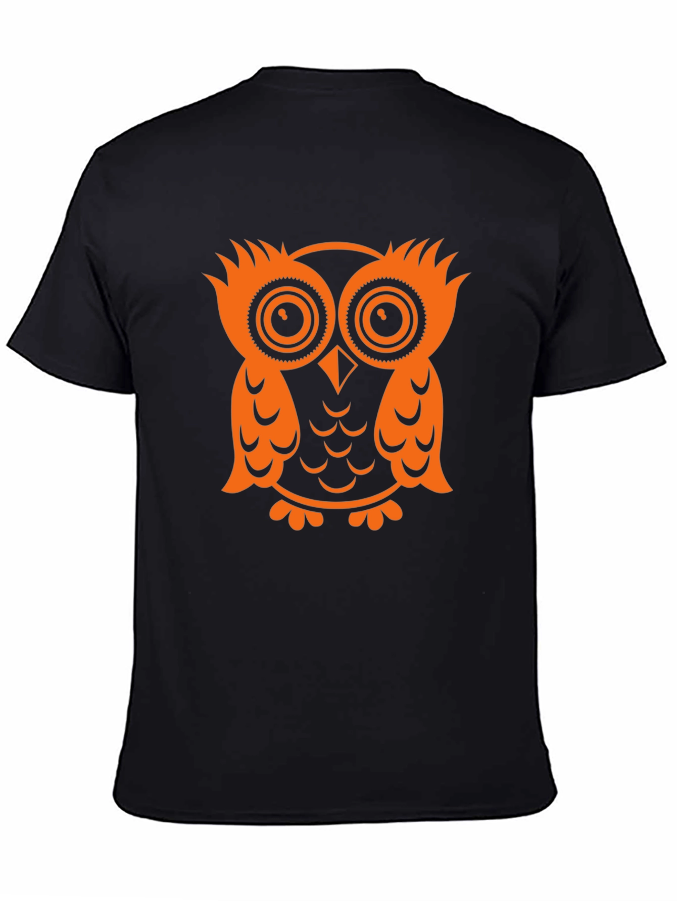 Black Owl Graphic Tee - Black Cotton T-Shirt view 4