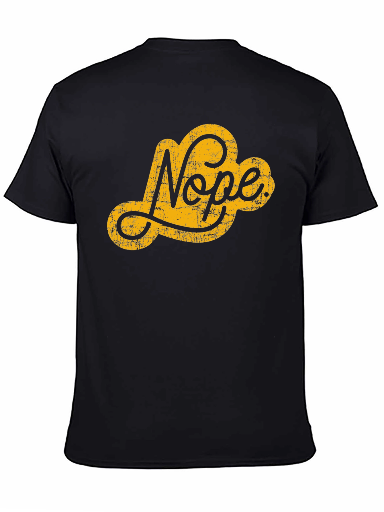 Black Nope Graphic Tee - Black Crew Neck T-Shirt view 4