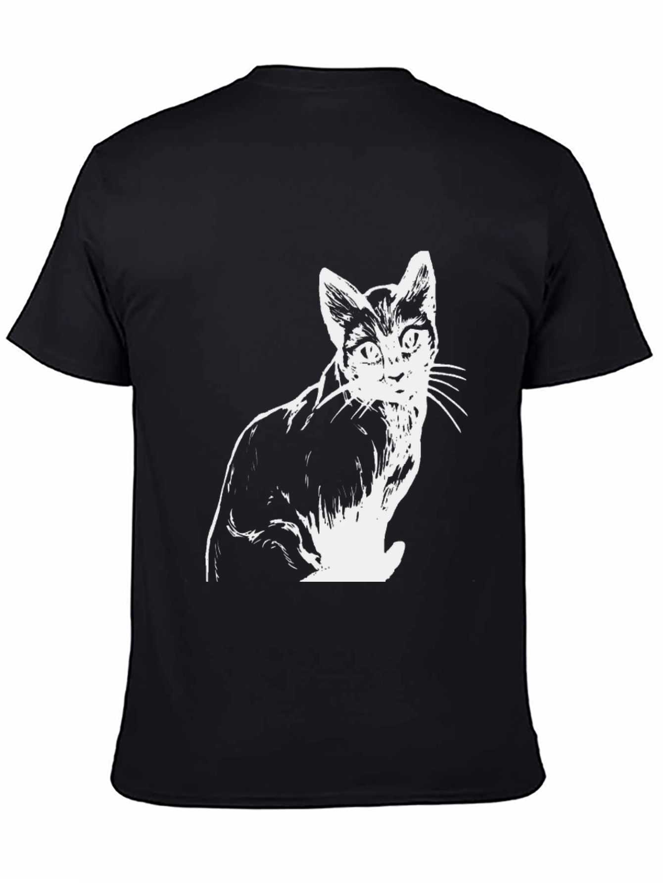 Black Cat Graphic T-Shirt - Stylish Black Tee view 4
