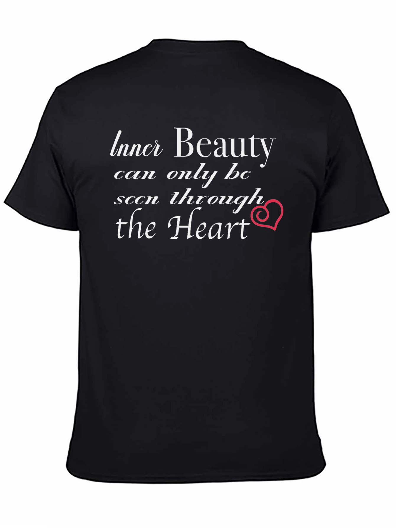 Black Inner Beauty Heart Graphic Black T-Shirt view 4