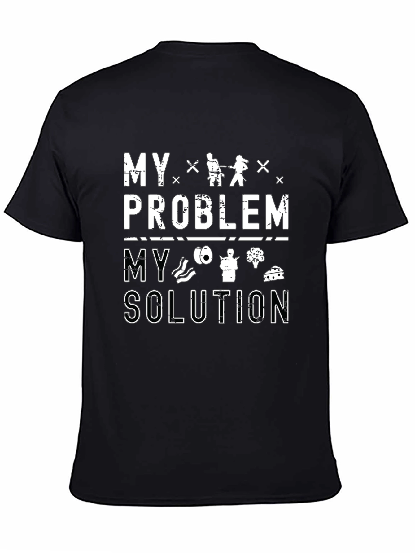 Black Fishing & Food Solution T-Shirt view 4