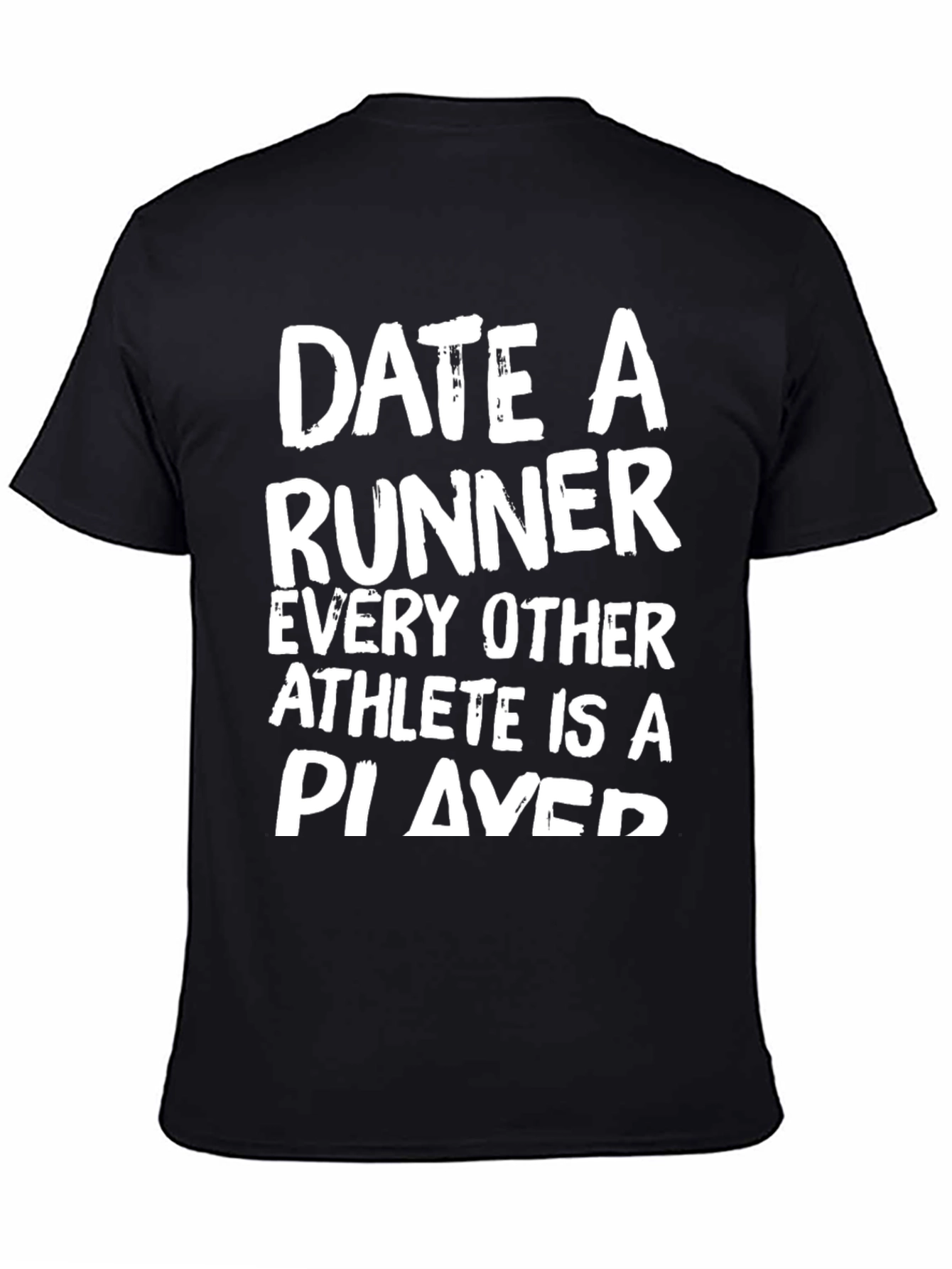 Black Date a Runner Black Graphic T-Shirt view 4