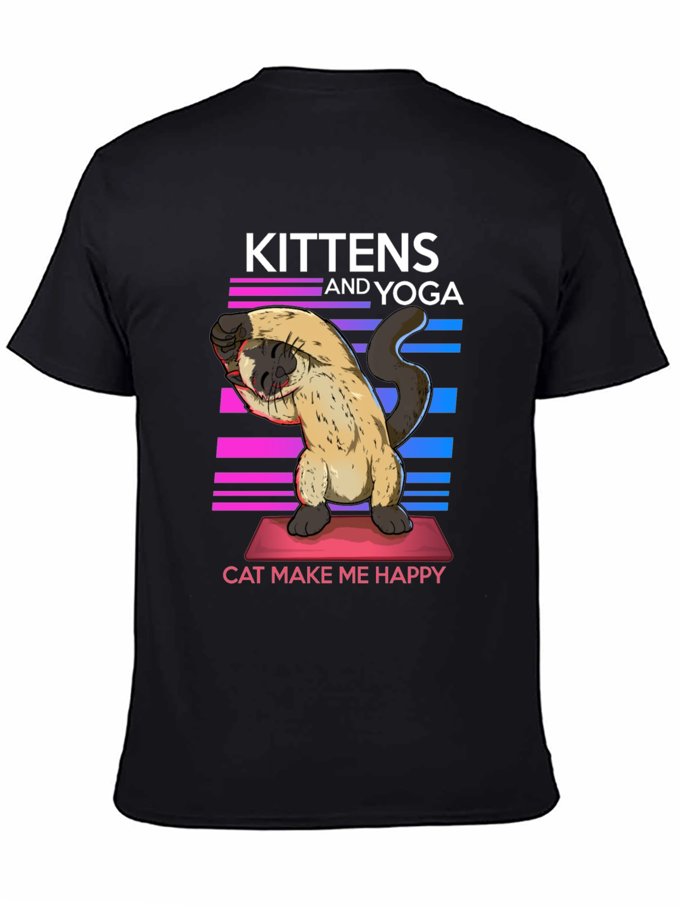 Black Kittens & Yoga Cat Lover T-Shirt view 4