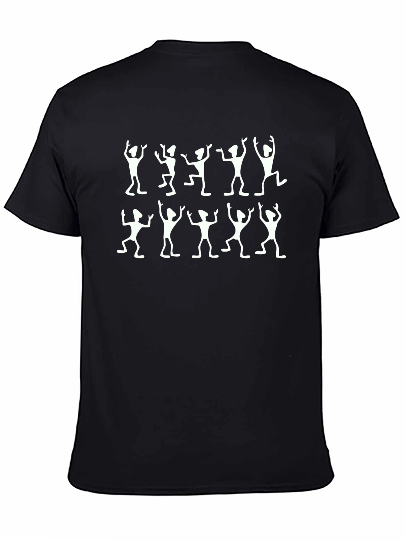 Black Dancing Figures Black Crew Neck T-Shirt view 4