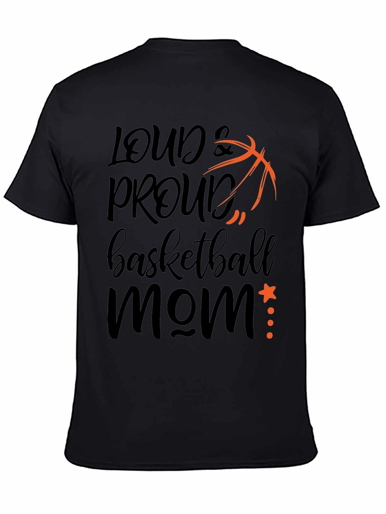 Black Loud and Proud Basketball Mom T-Shirt view 4