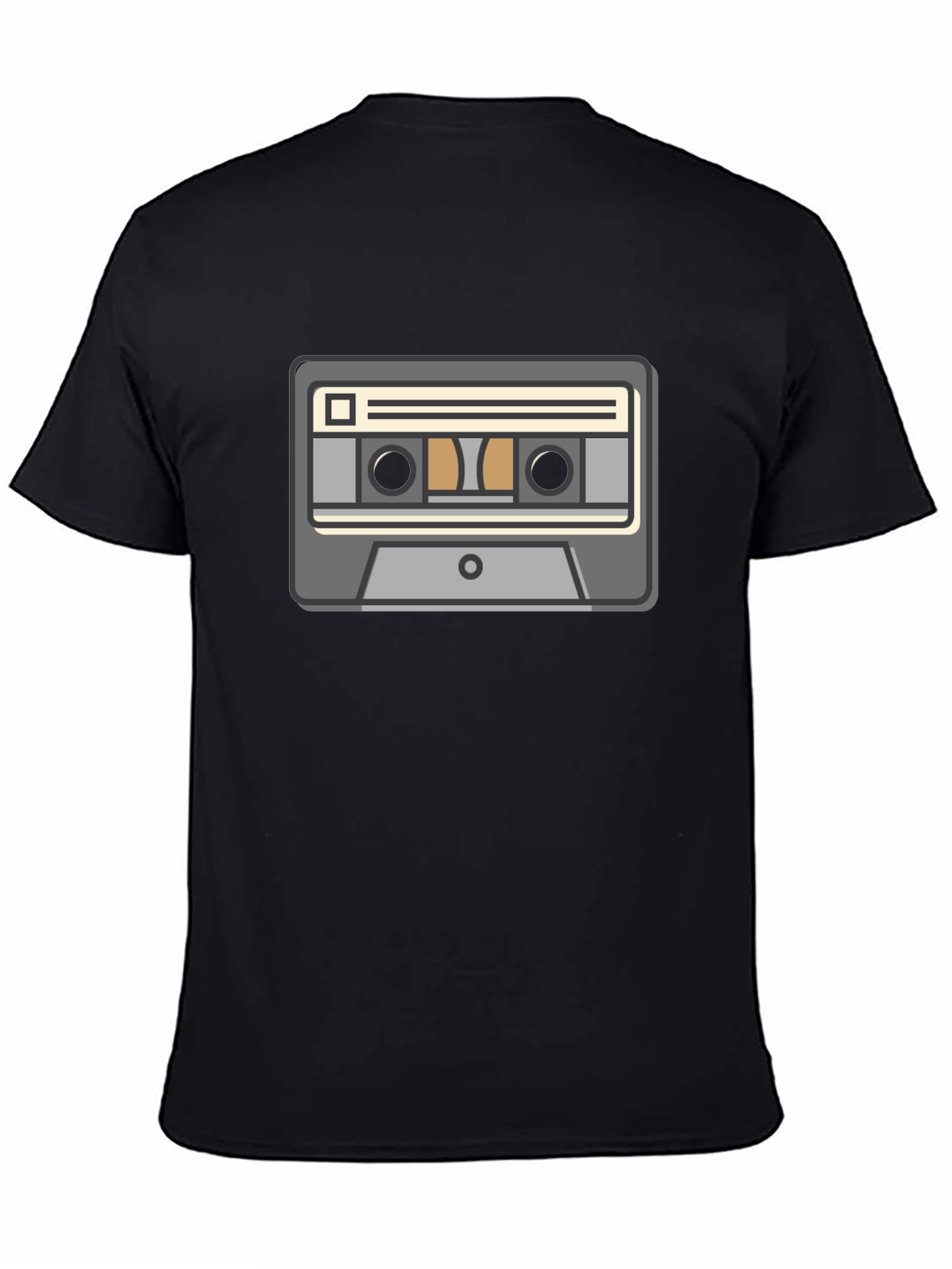 Black Retro Cassette Tape Graphic Tee - Classic Music Lover Shirt view 4