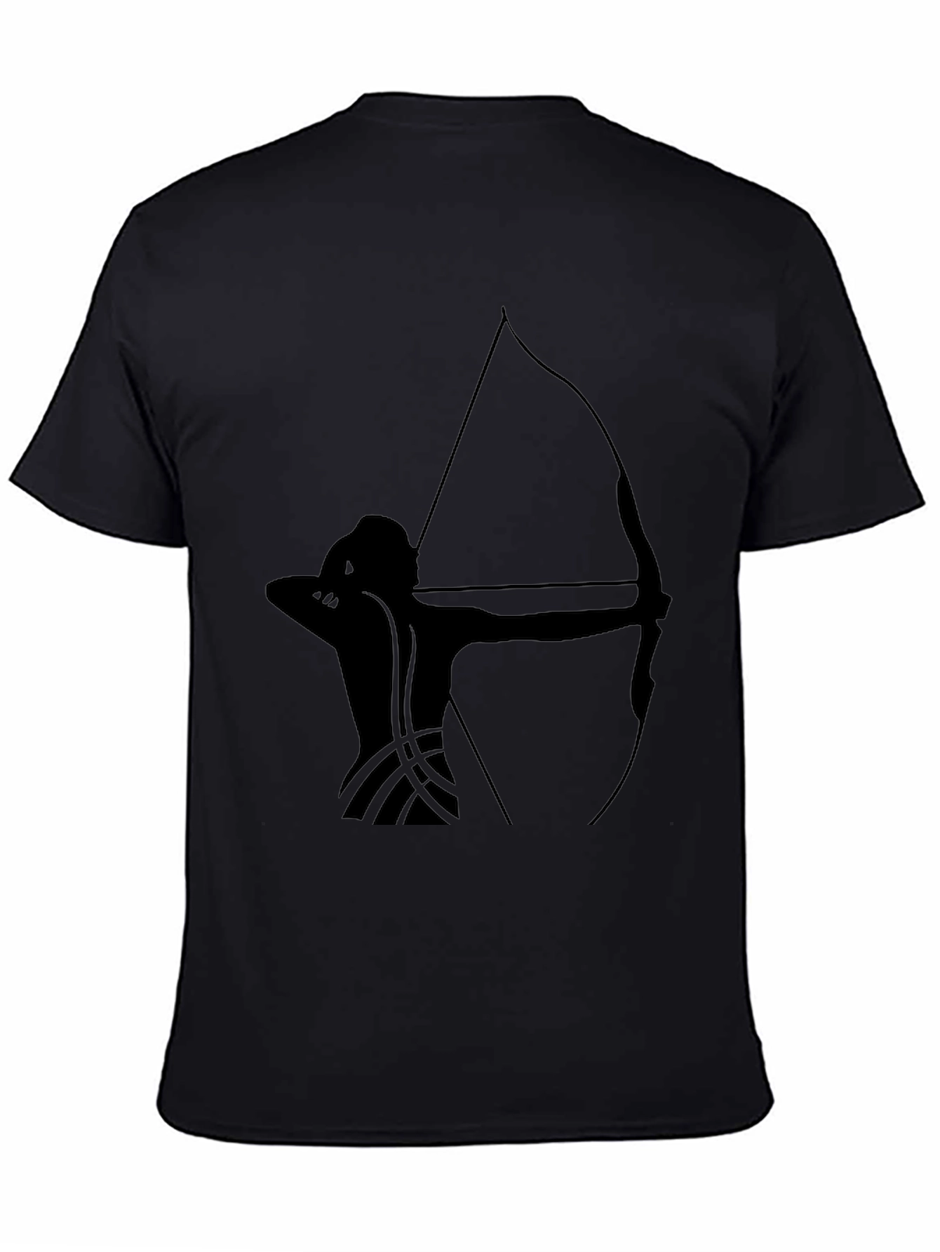 Black Archery Silhouette Black T-Shirt view 4
