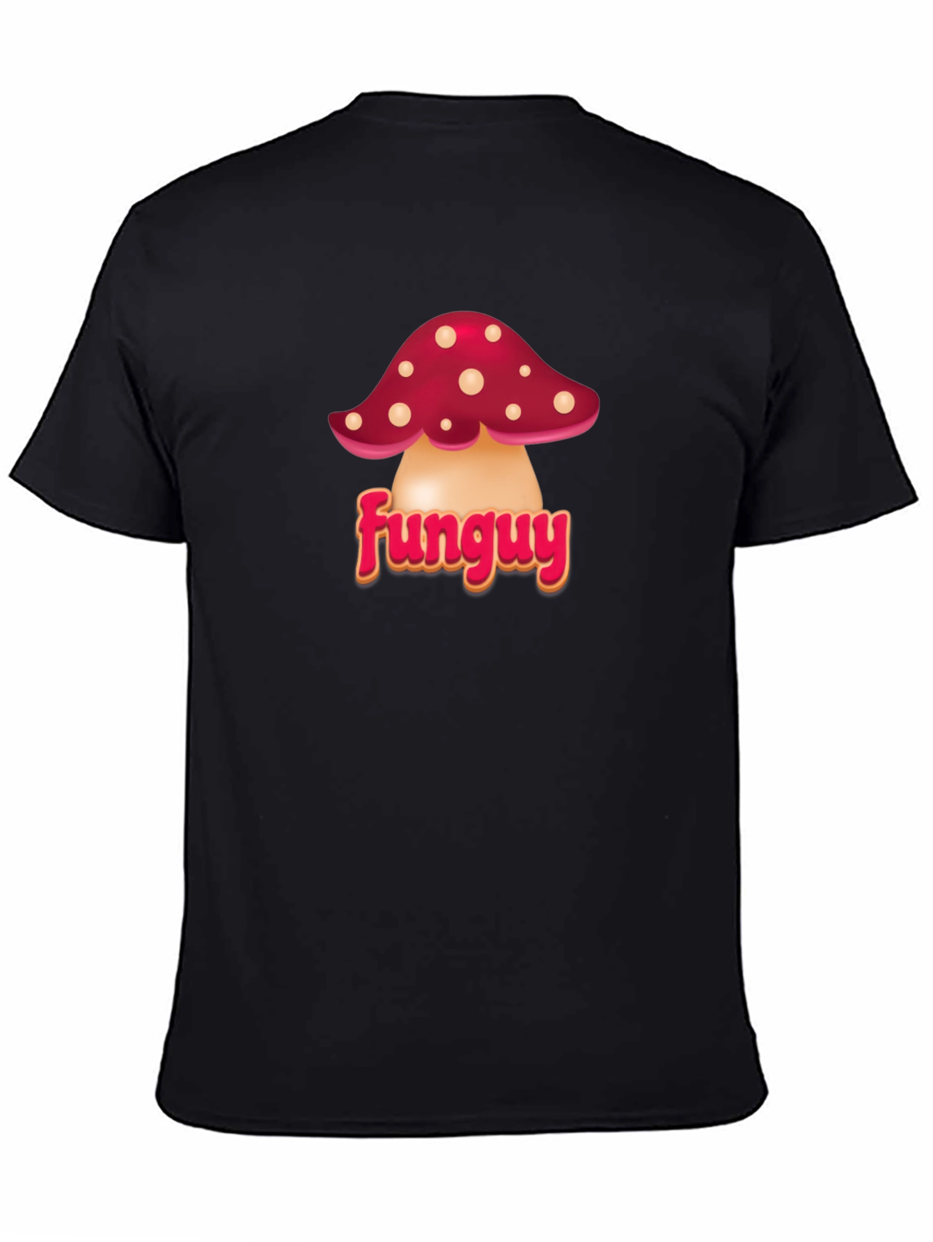 Black FunGuy Mushroom Graphic Tee - Black Cotton T-Shirt view 4