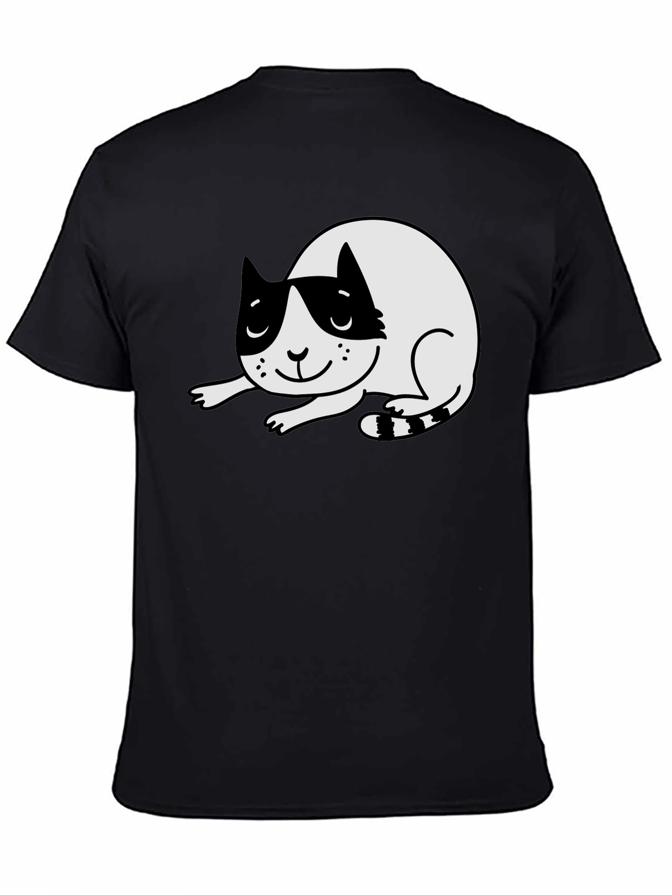 Black Cute Cat Graphic T-Shirt - Black view 4