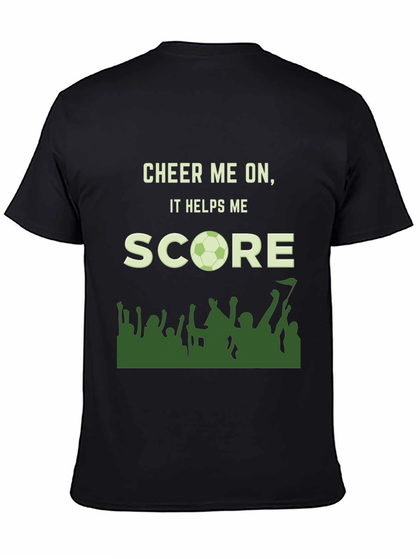 Black Cheer Me On Soccer T-Shirt view 4