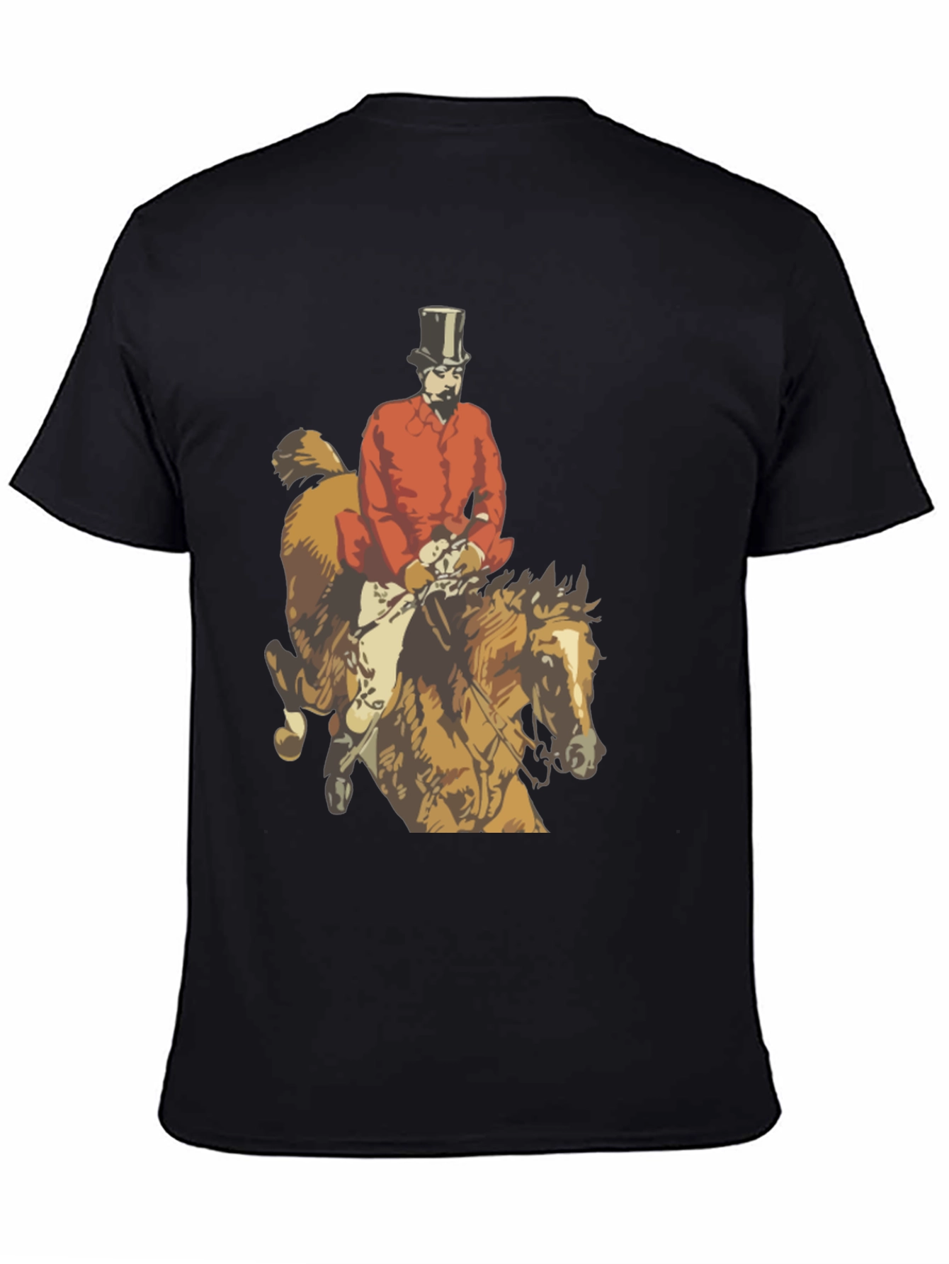 Black Equestrian Fox Hunter T-Shirt view 4