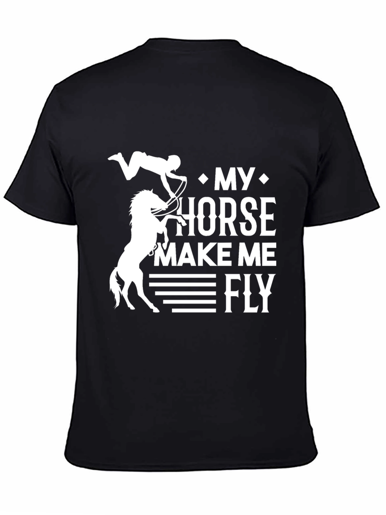Black My Horse Makes Me Fly T-Shirt view 4
