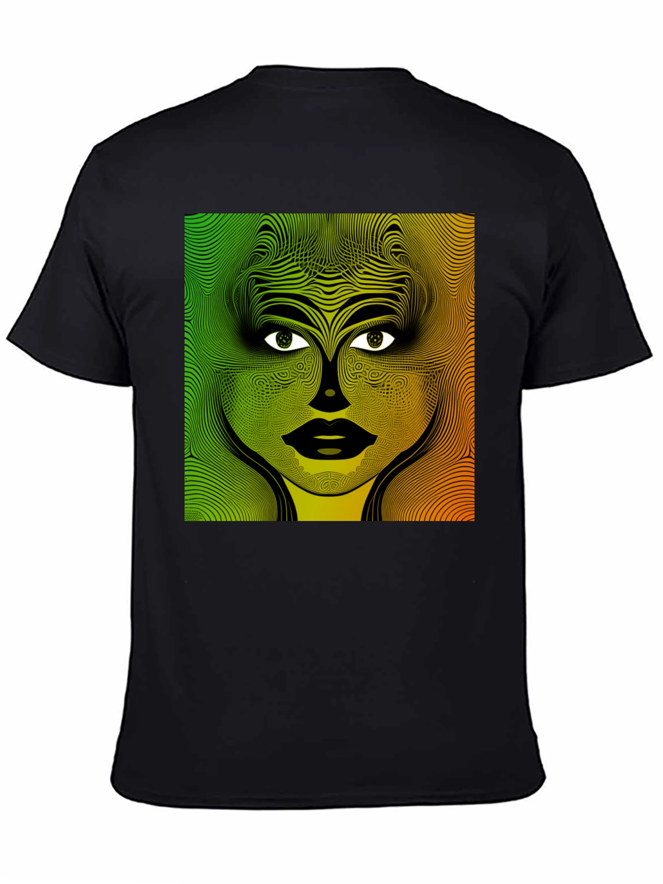 Black Abstract Woman Graphic Black T-Shirt view 4