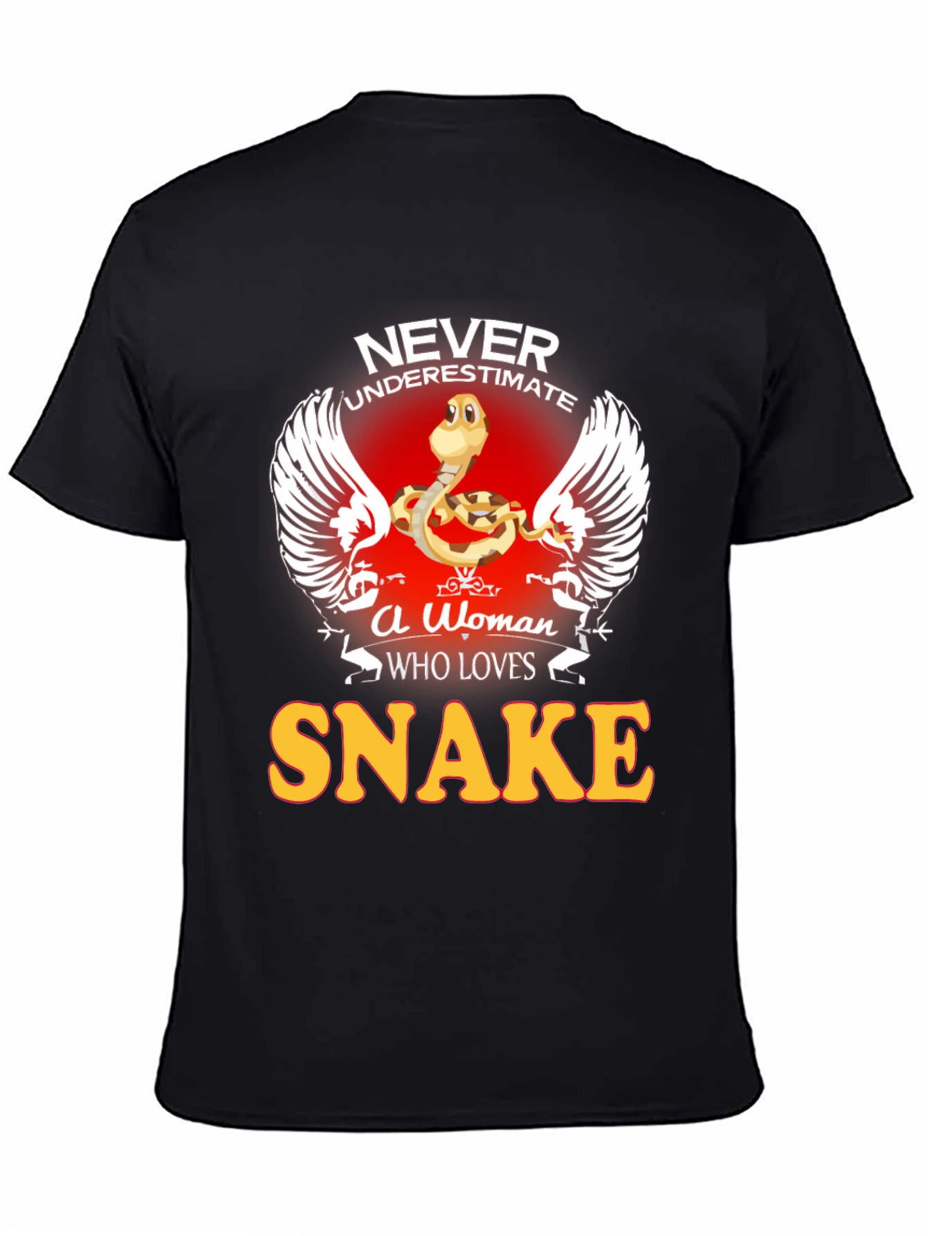 Black Never Underestimate A Woman Who Loves Snakes Tee view 4