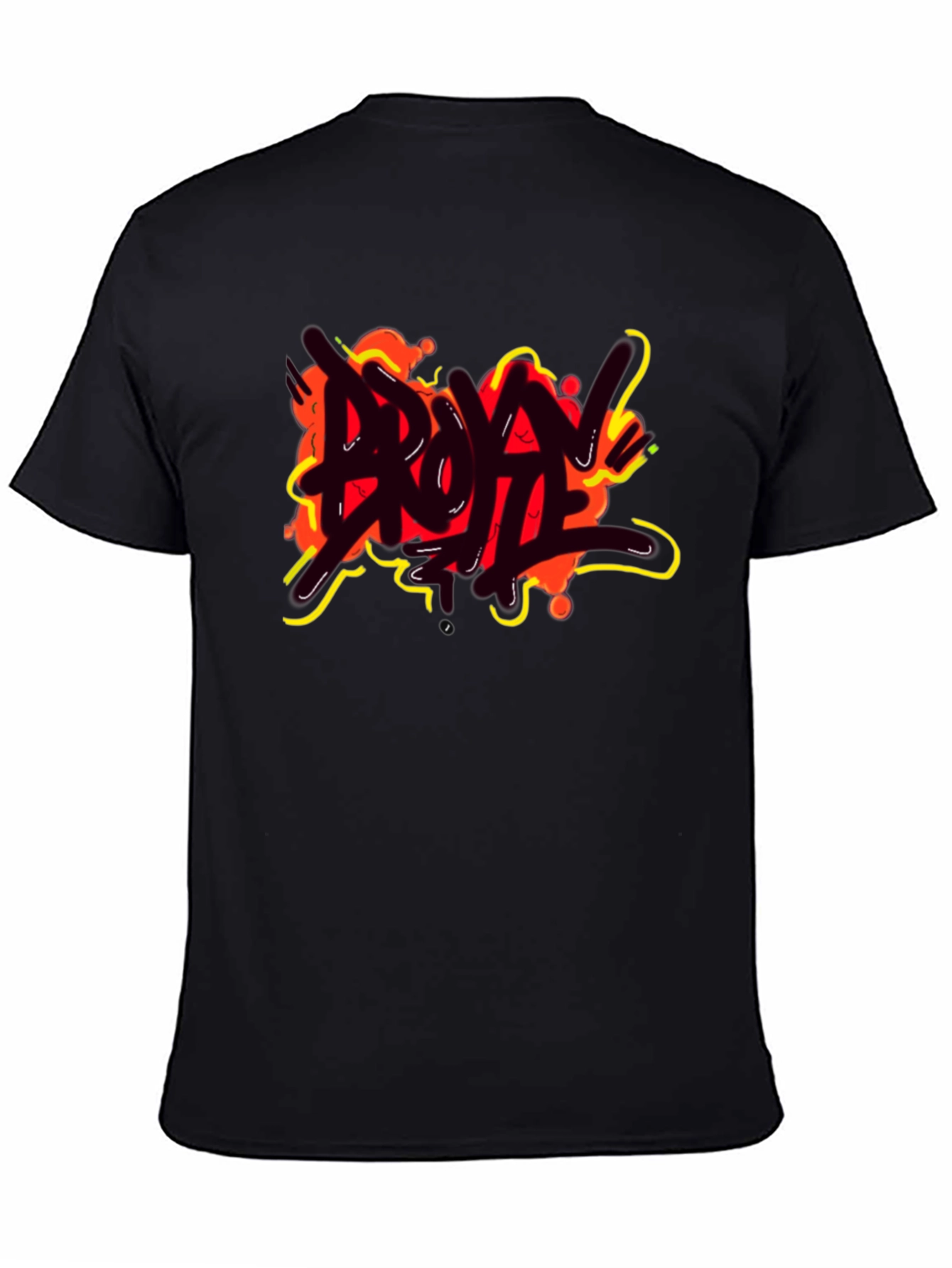 Black Edgy Graphic Tee - Bold Artistic Streetwear T-Shirt view 4