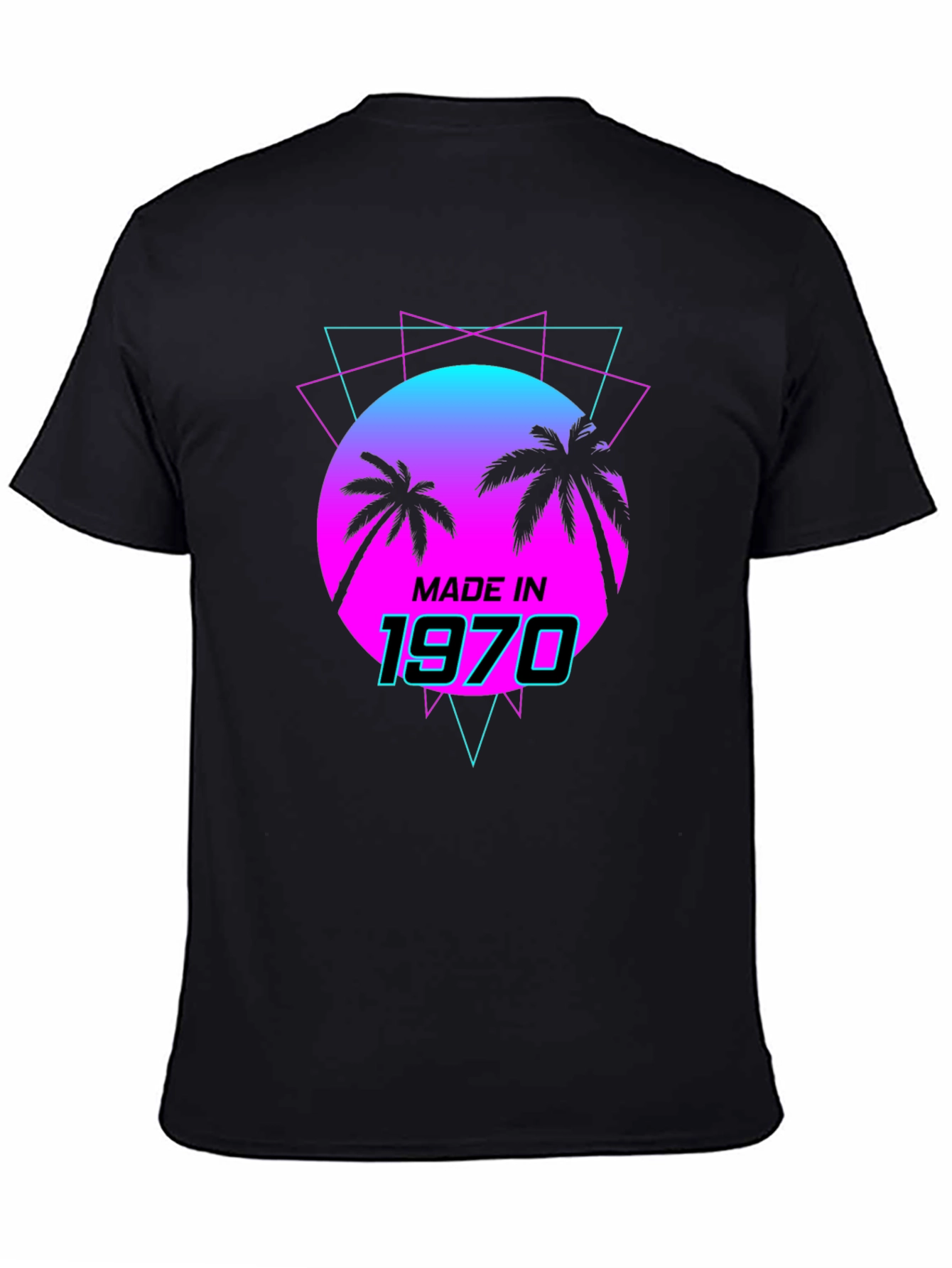 Black Made in 1970 Retro T-Shirt view 4