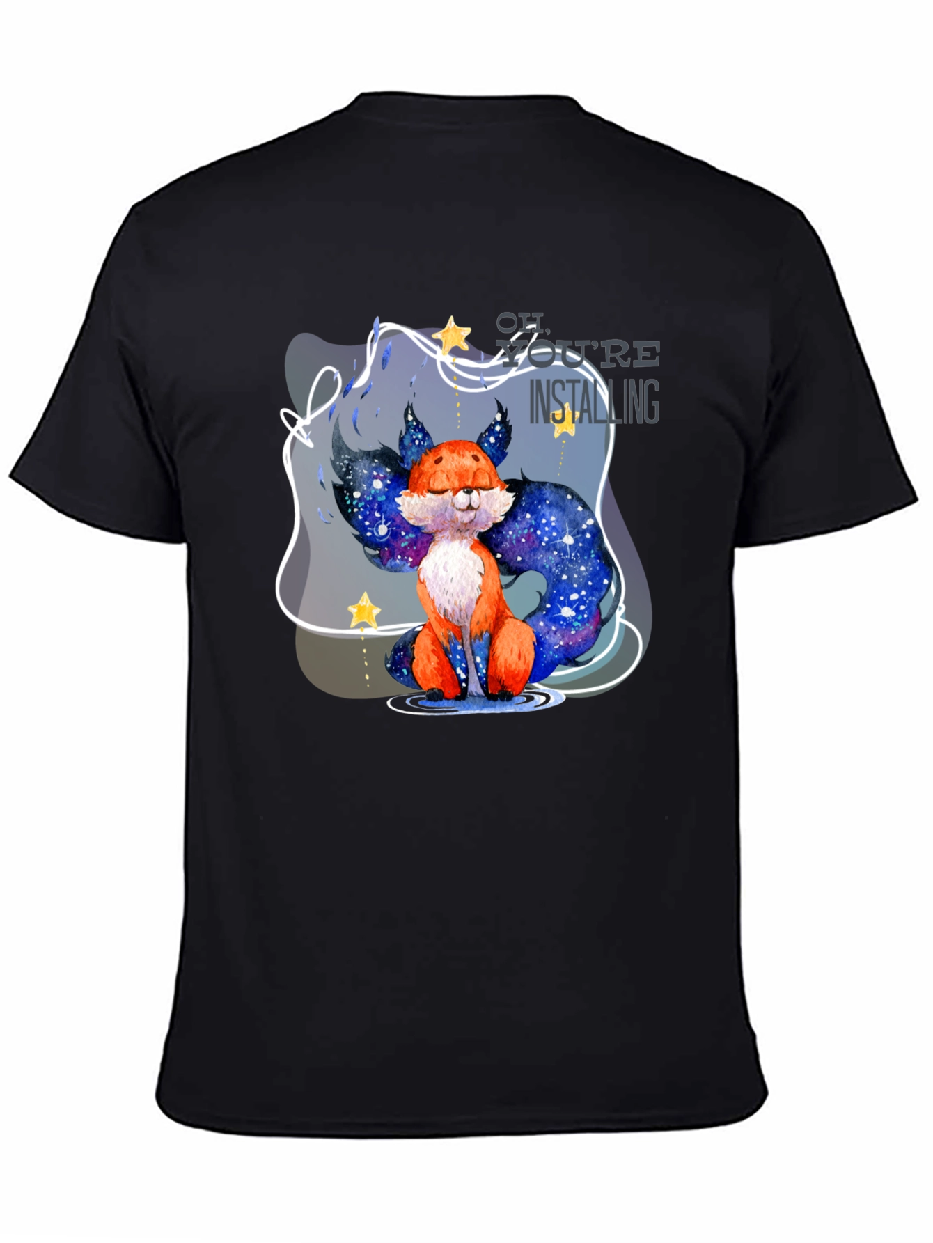 Black Galaxy Fox T-Shirt view 4