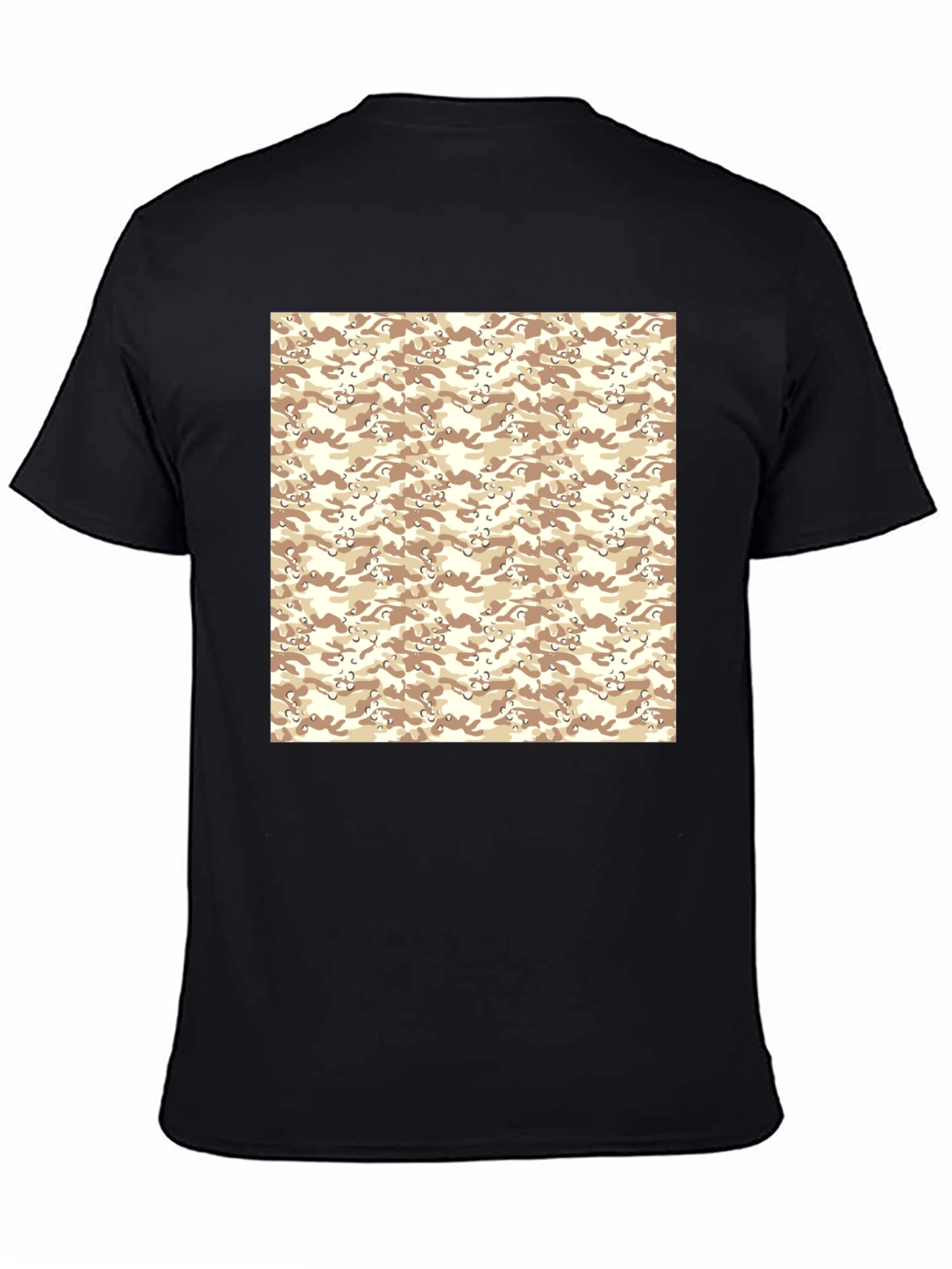Black Camo Pattern Black T-Shirt for Men view 4