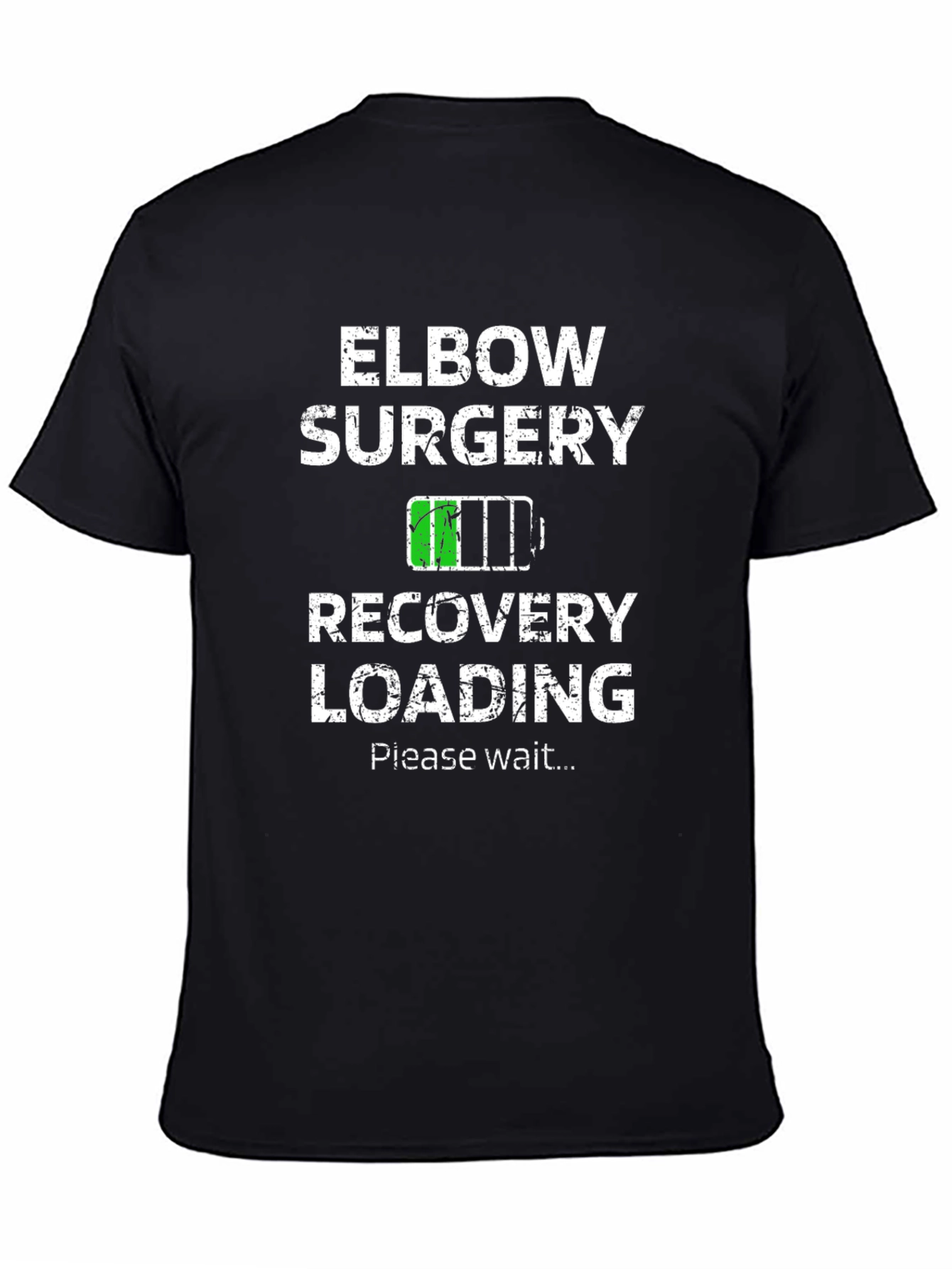 Black Elbow Surgery Recovery Loading Funny T-Shirt view 4