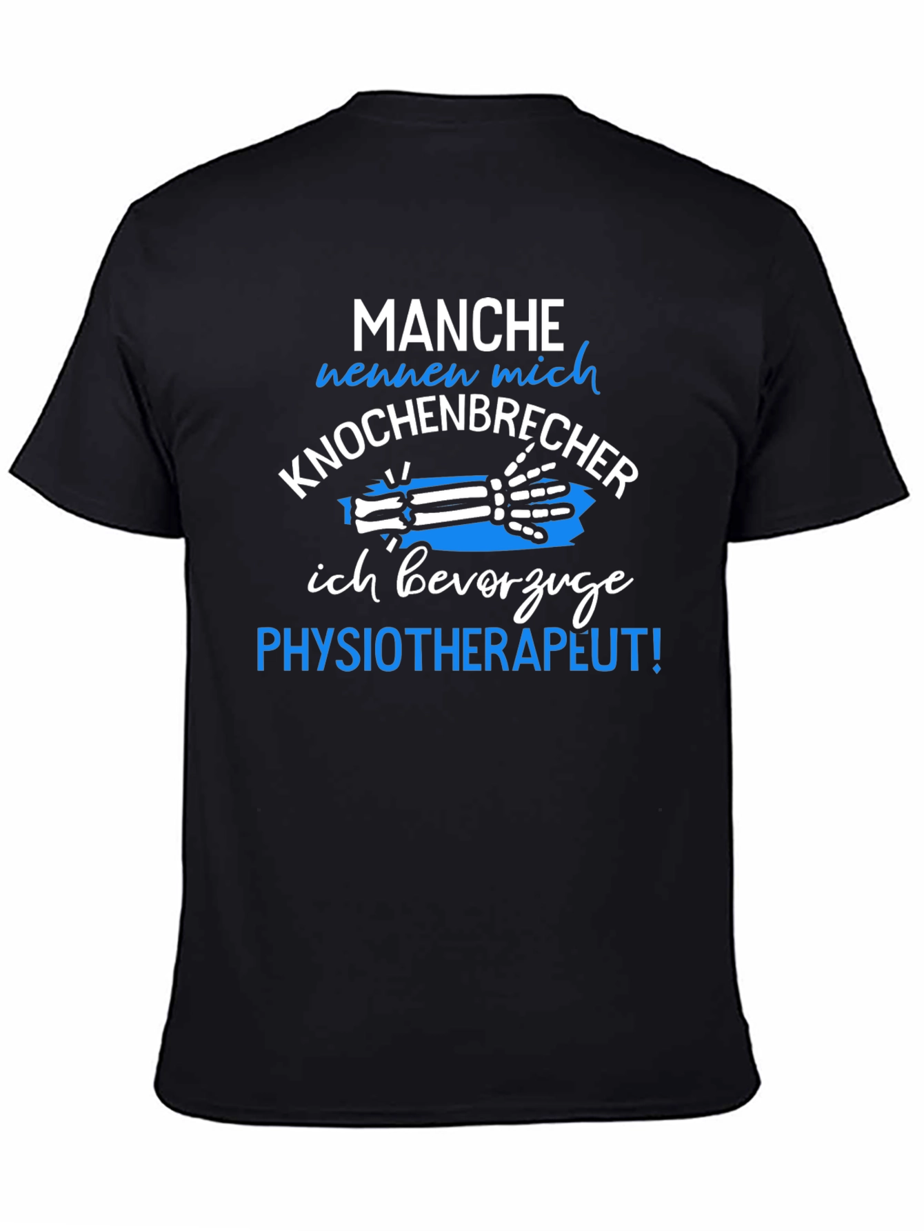 Black Funny Physical Therapist T-Shirt - Knochenbrecher Design view 4