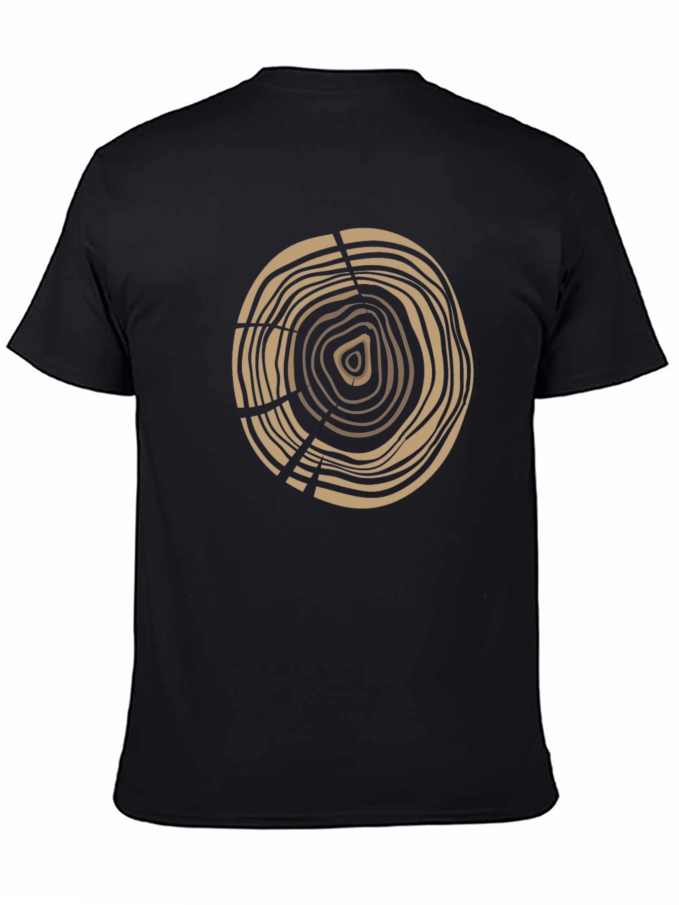Black Tree Ring Graphic Tee - Earthy Design view 4