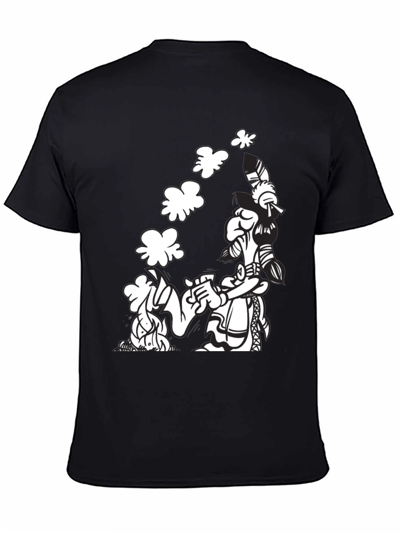 Black Black T-Shirt with Cartoon Graphic view 4