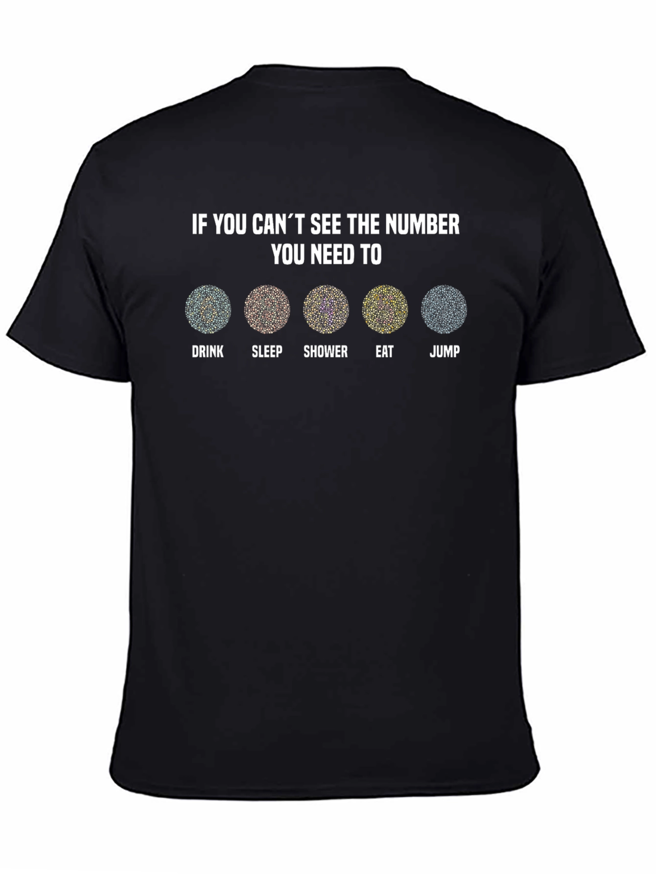 Black Color Blindness Test T-Shirt view 4