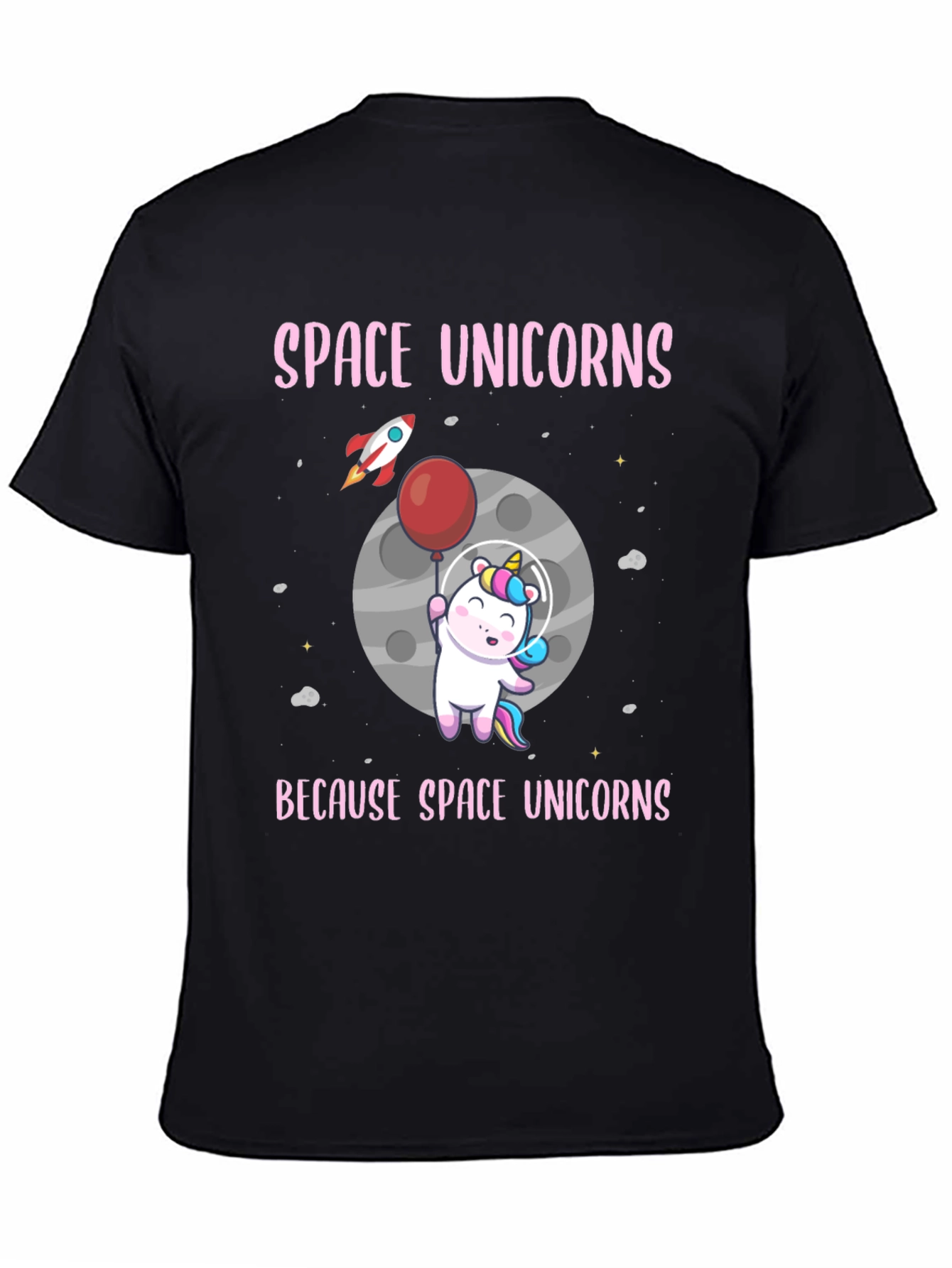 Black Space Unicorns Graphic T-Shirt view 4