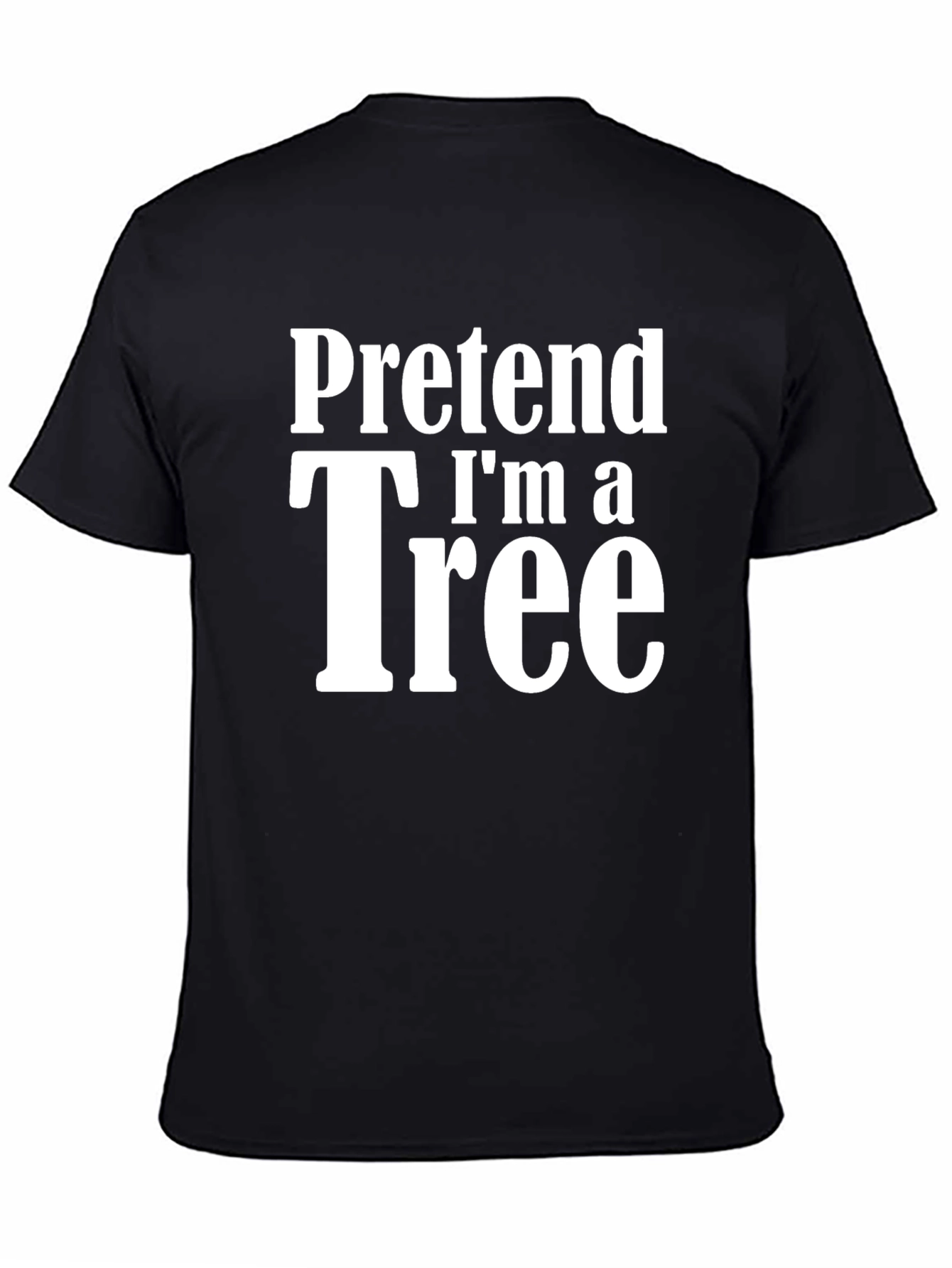 Black Pretend I'm A Tree Black Cotton T-Shirt view 4