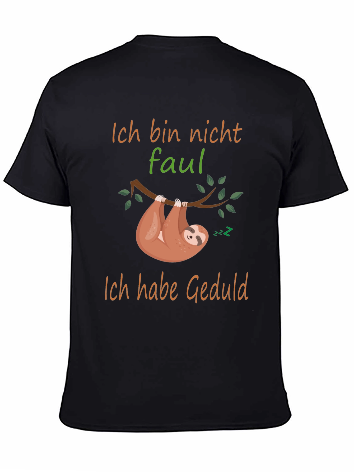 Black Ich Bin Nicht Faul Sloth T-Shirt view 4