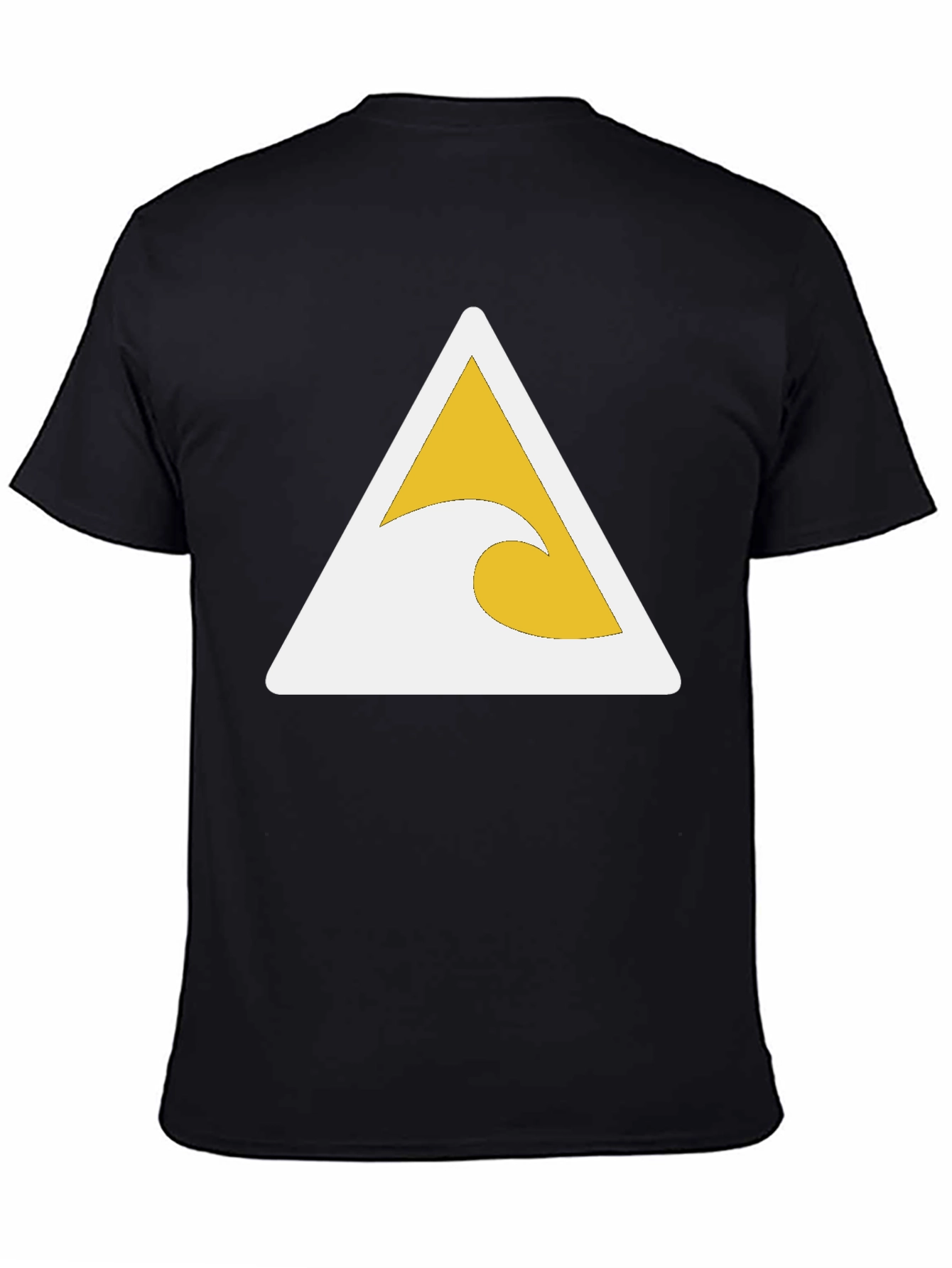 Black Black T-Shirt with Wave Triangle Graphic view 4