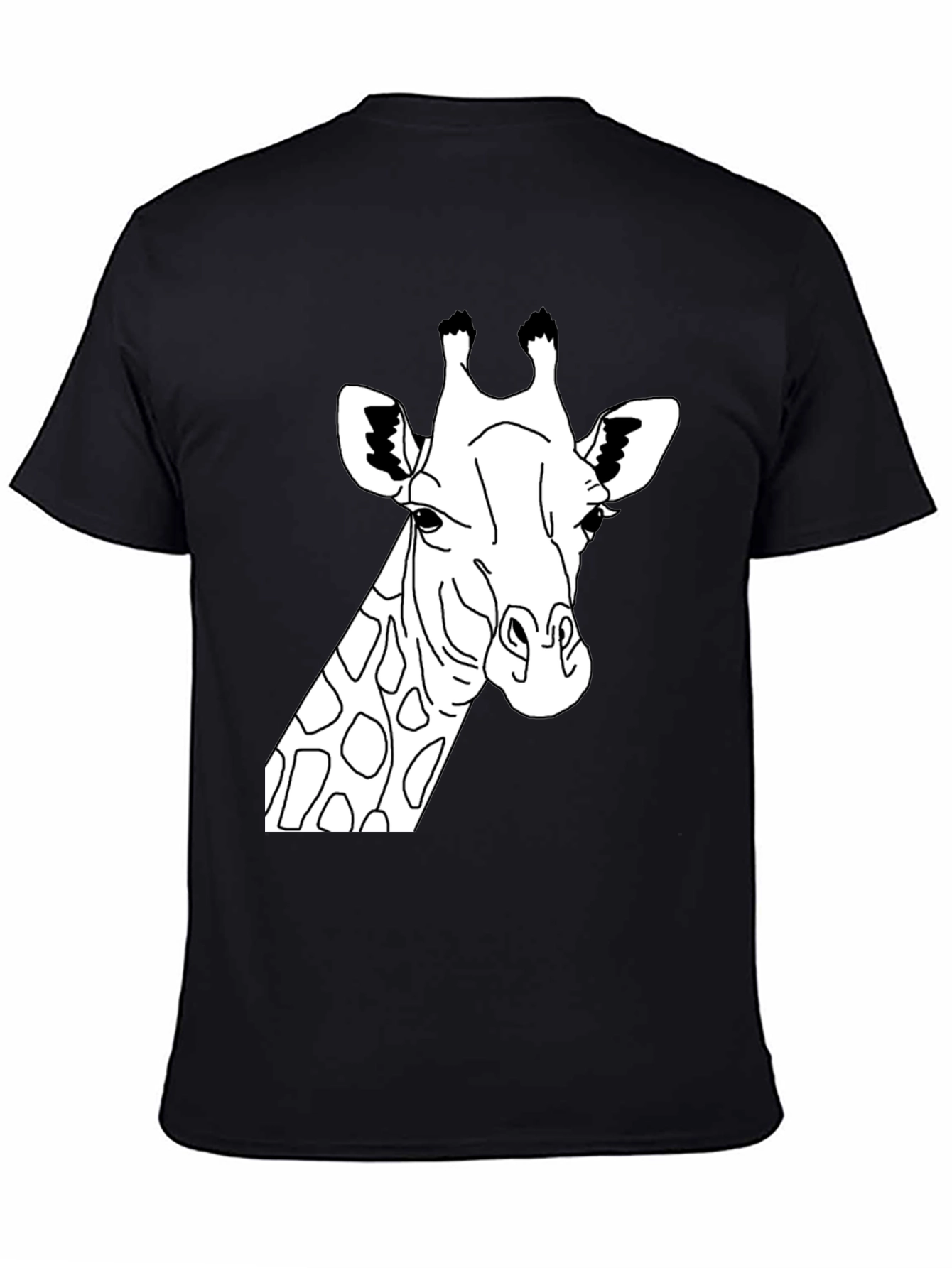 Black Giraffe Graphic Tee - Black Crew Neck T-Shirt view 4