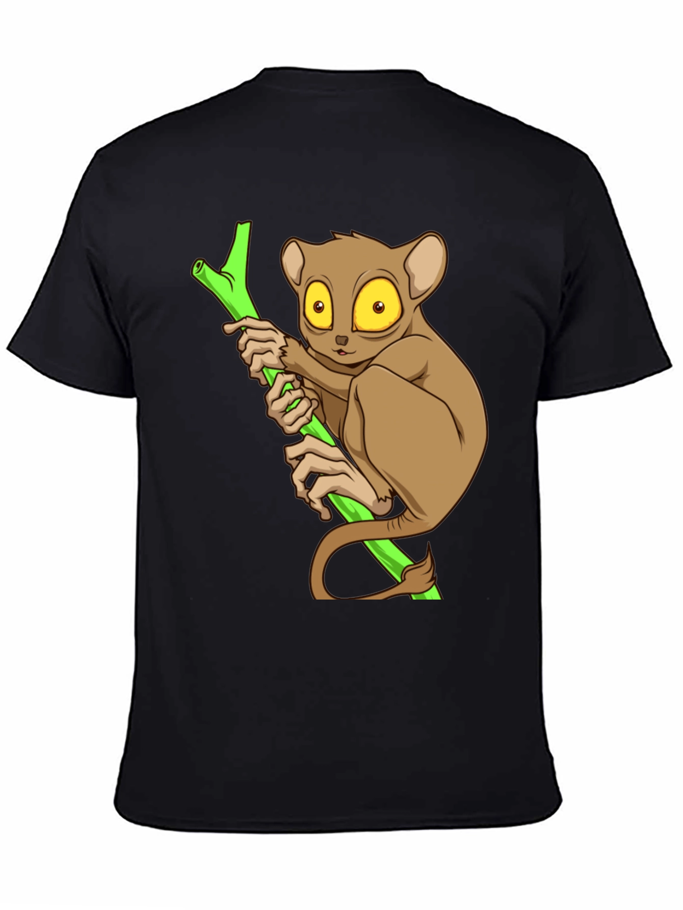 Black Cute Tarsier Graphic Tee - Black Cotton view 4