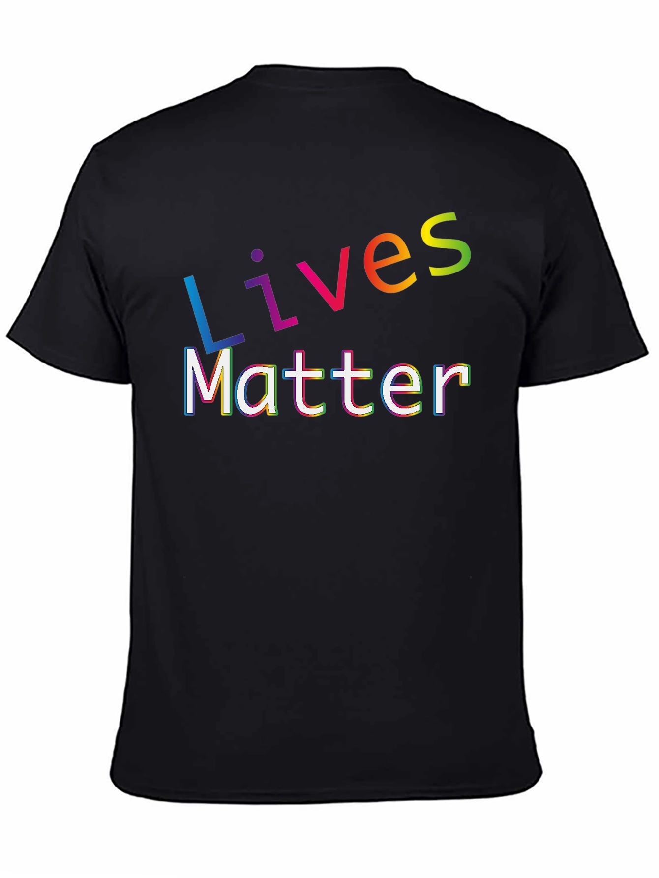 Black Rainbow Lives Matter Graphic T-Shirt view 4