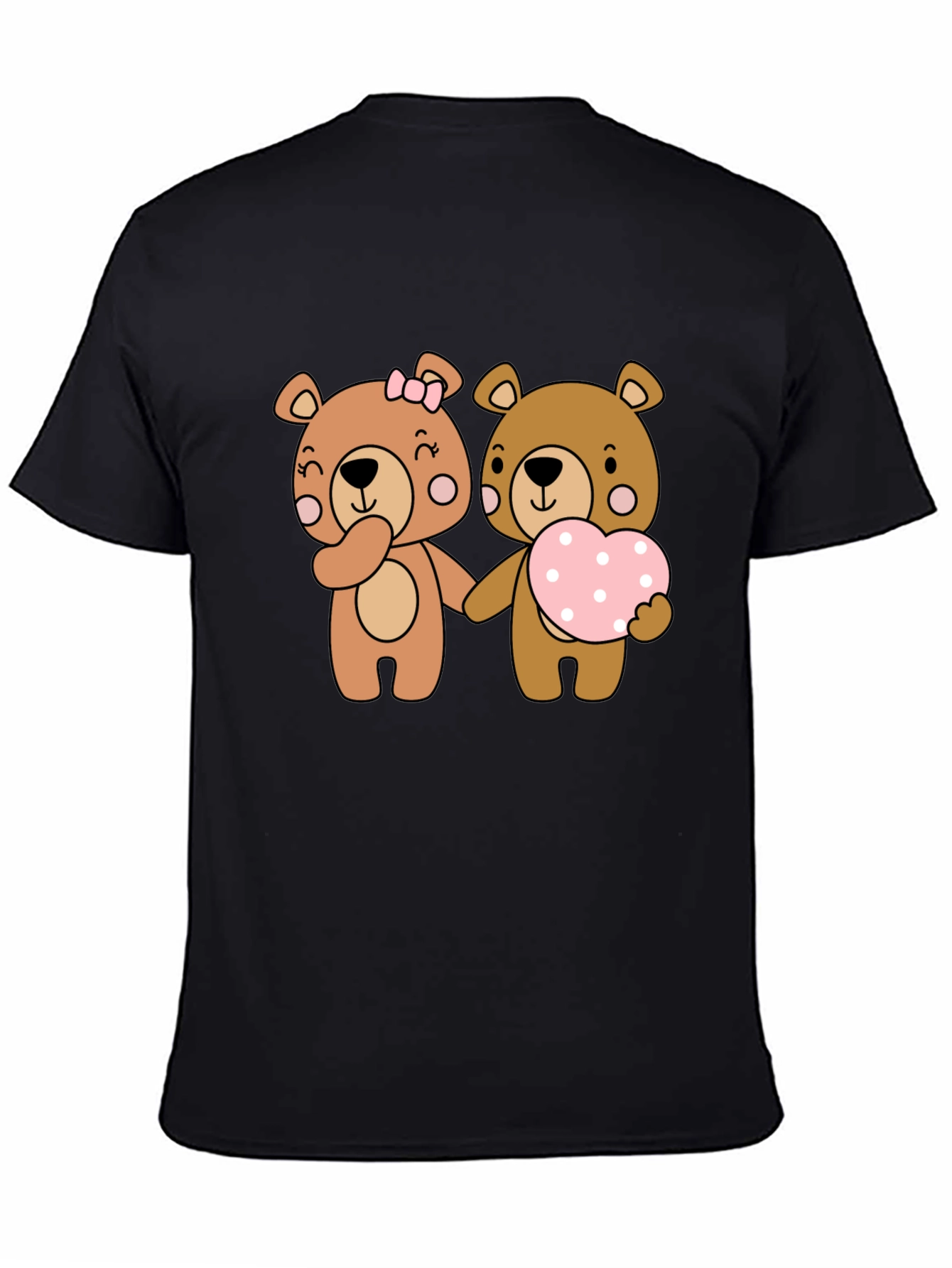 Black Bear Love Couple Black T-Shirt view 4