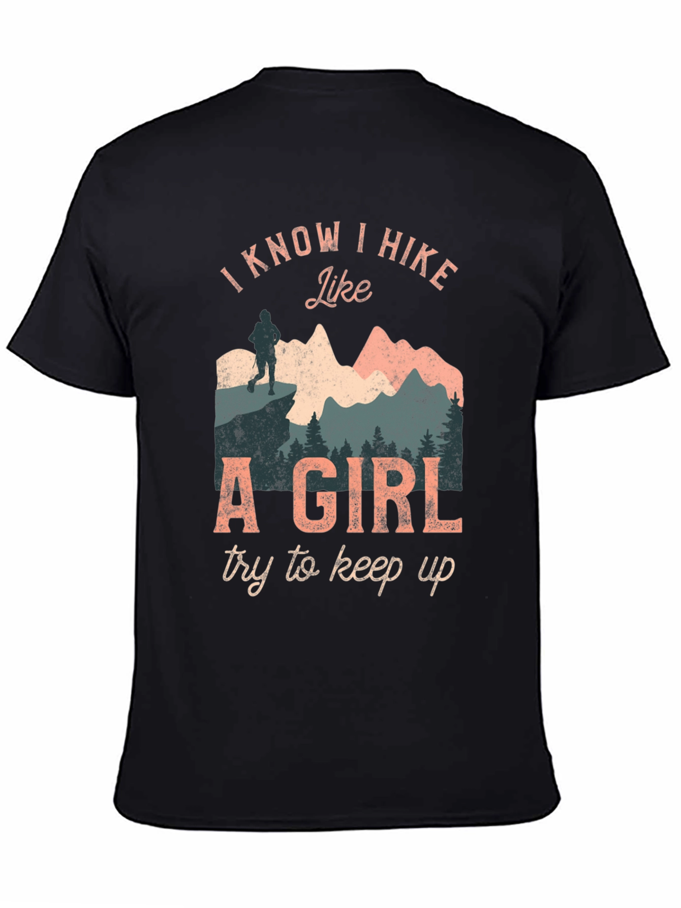 Black I Hike Like A Girl Graphic T-Shirt view 4