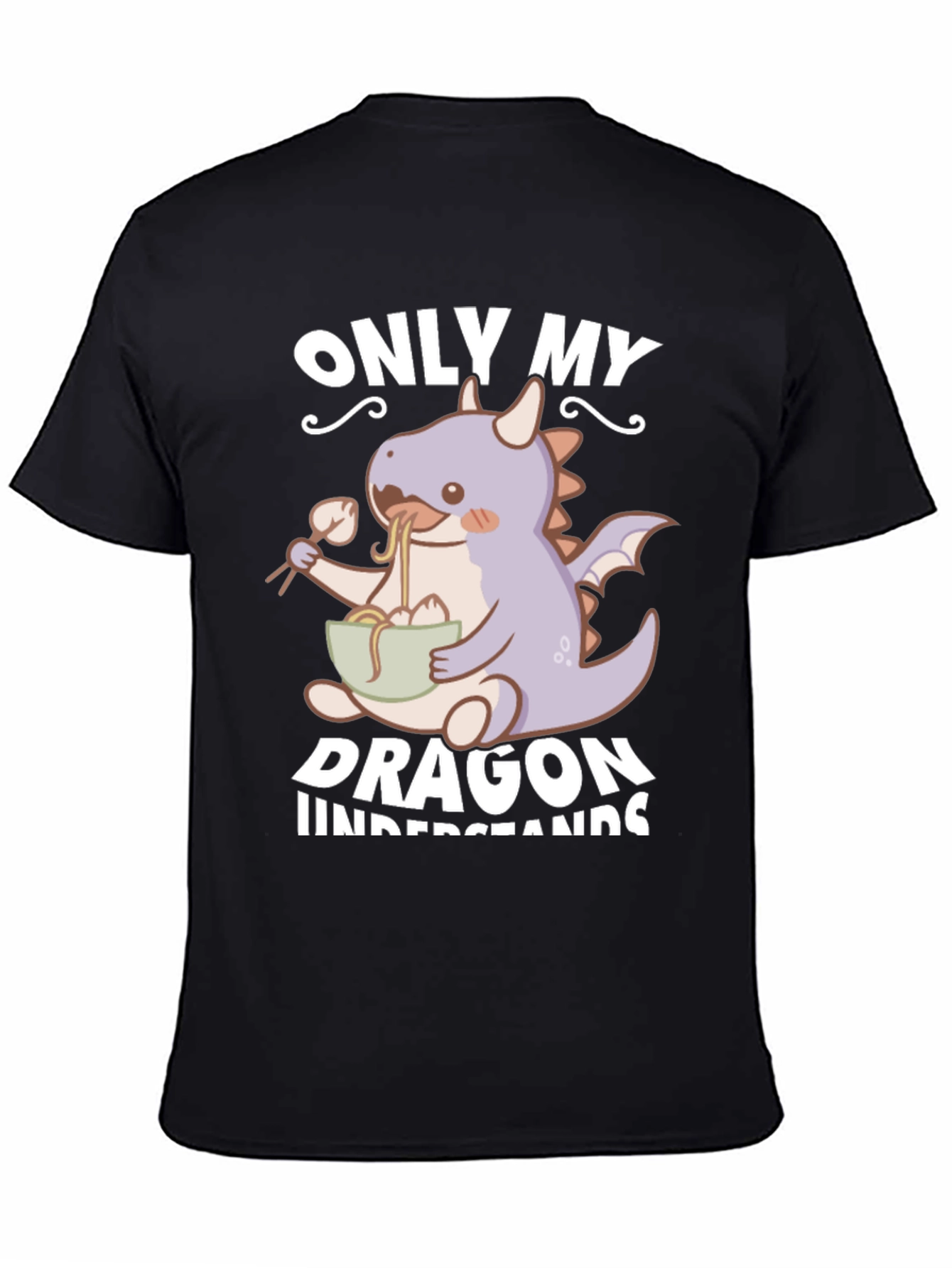 Black Only My Dragon Understands T-Shirt view 4