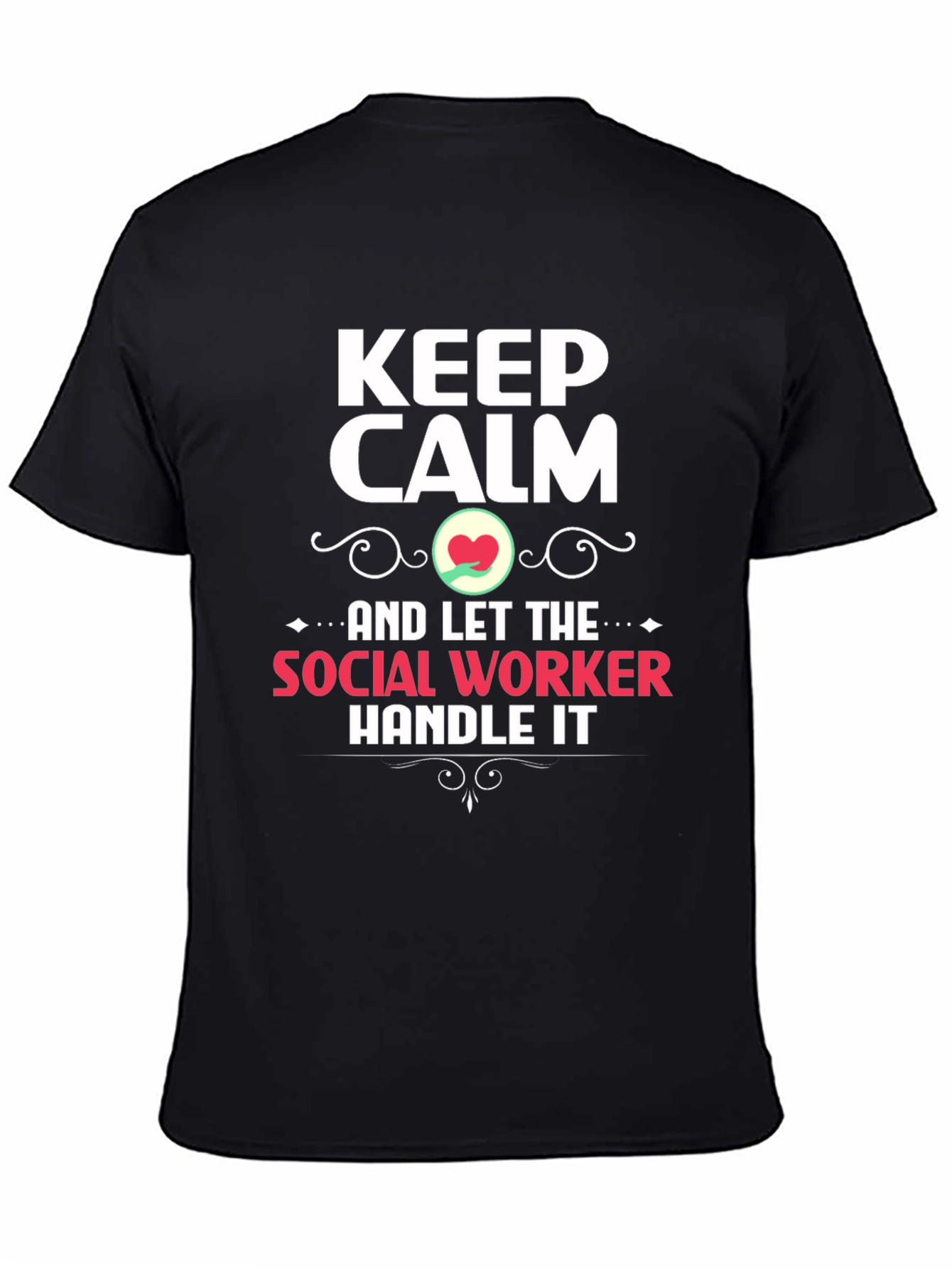Black Keep Calm Social Worker T-Shirt view 4