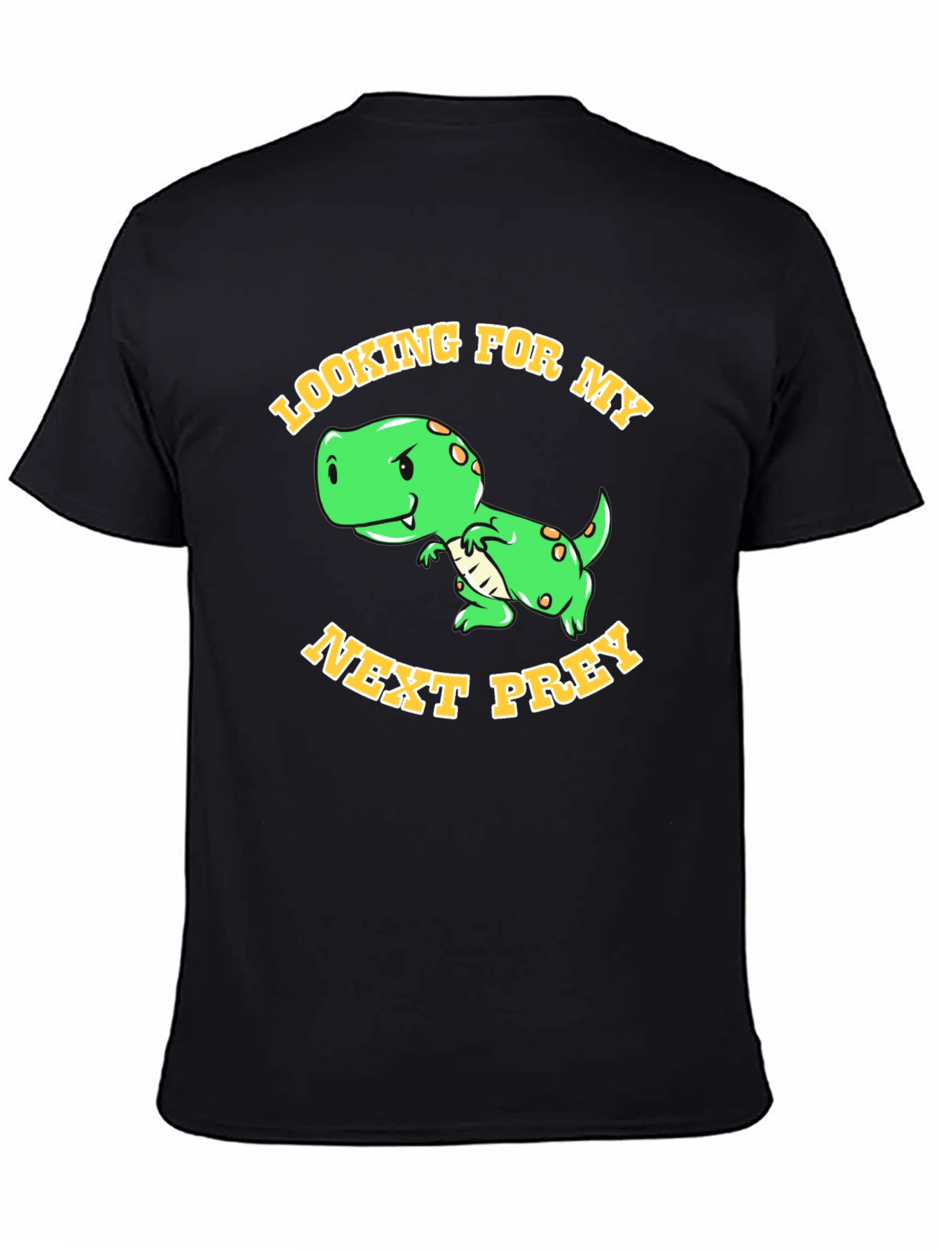 Black Dinosaur "Looking for My Next Prey" Graphic T-Shirt view 4