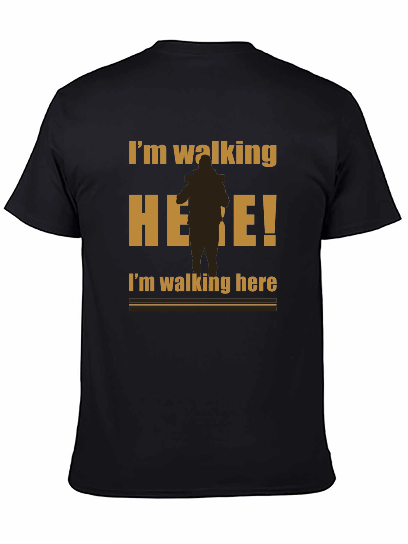 Black I'm Walking Here Funny Graphic T-Shirt view 4